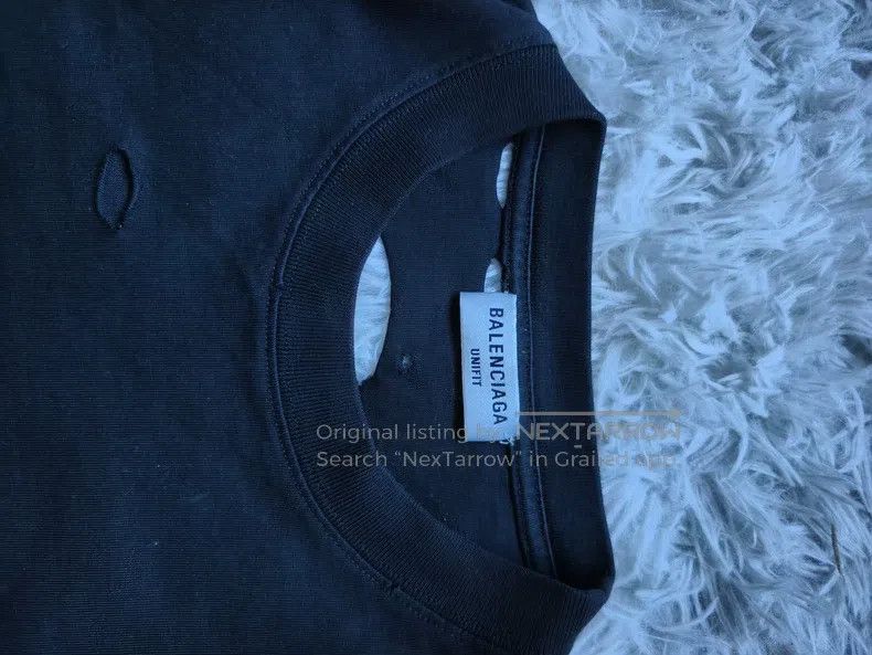 Balenciaga Balenciaga Black Wormhole Destroyed Short Sleeve T-Shirt Size US S / EU 44-46 / 1 - 3 Thumbnail