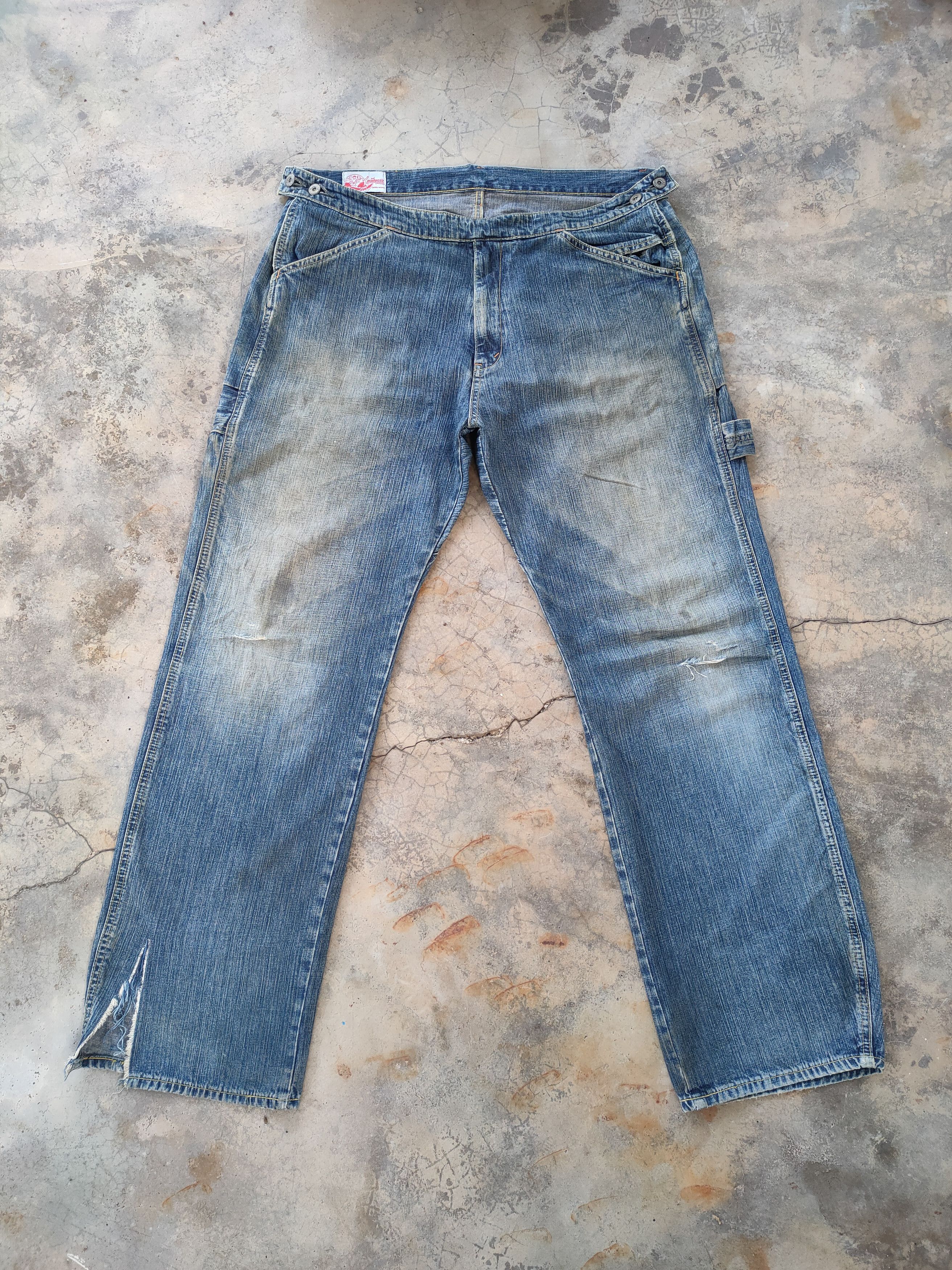 Japanese Brand W38 VINTAGE HECTIC DENIM TALON ZIP FADED RIPPED JEANS PANTS Size US 38 / EU 54 - 2 Thumbnail