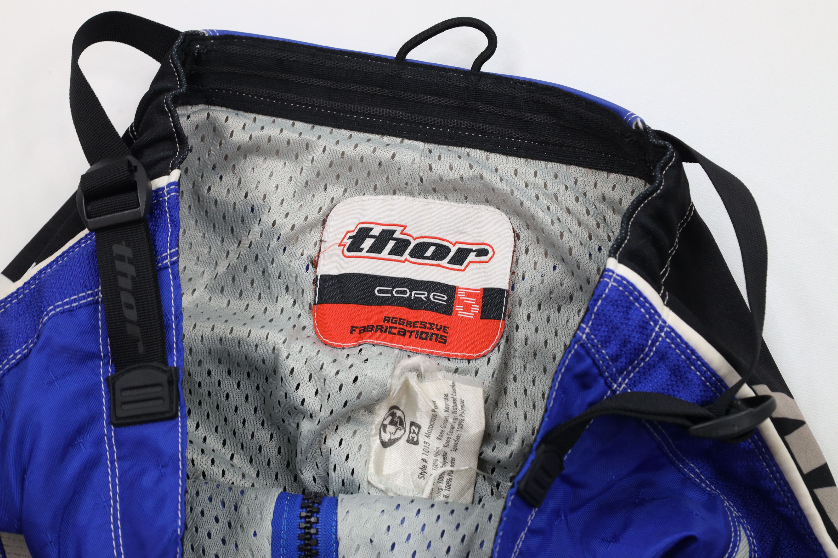 Vintage Vintage Thor Racing Leather Trim Motocross Racing Pants Blue Size US 32 / EU 48 - 8 Thumbnail