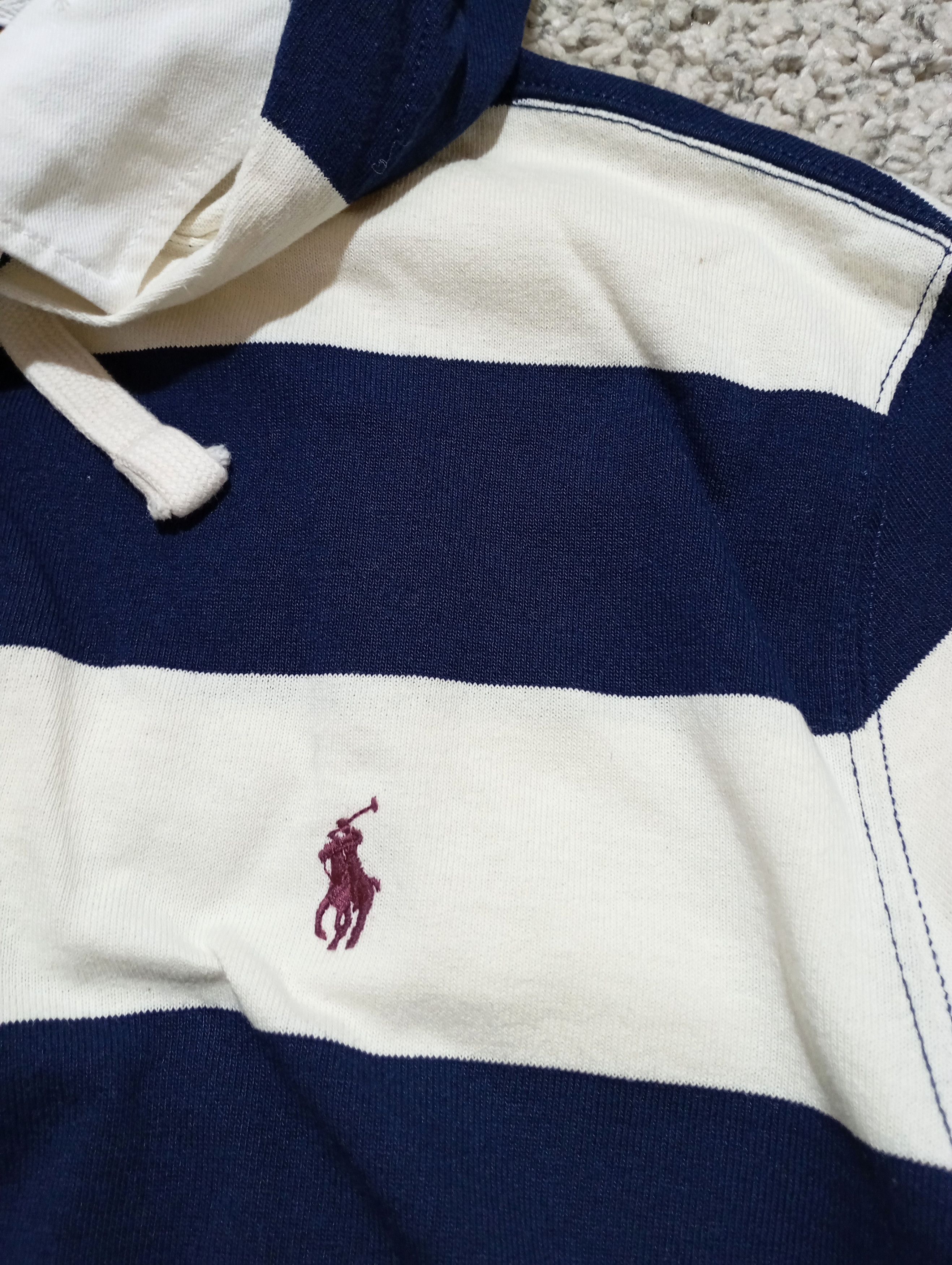 Polo Ralph Lauren Vintage Polo Ralph Lauren Striped Boxy Rugby Hooded Shirt Size US XXL / EU 58 / 5 - 6 Thumbnail