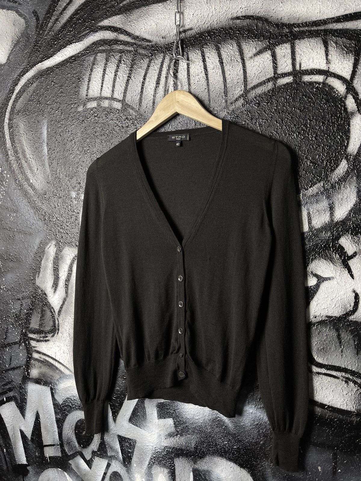 Etro × Vintage Vintage Etro Dark Brown Cardigan Woman’s Size S Size S / US 4 / IT 40 - 1 Thumbnail