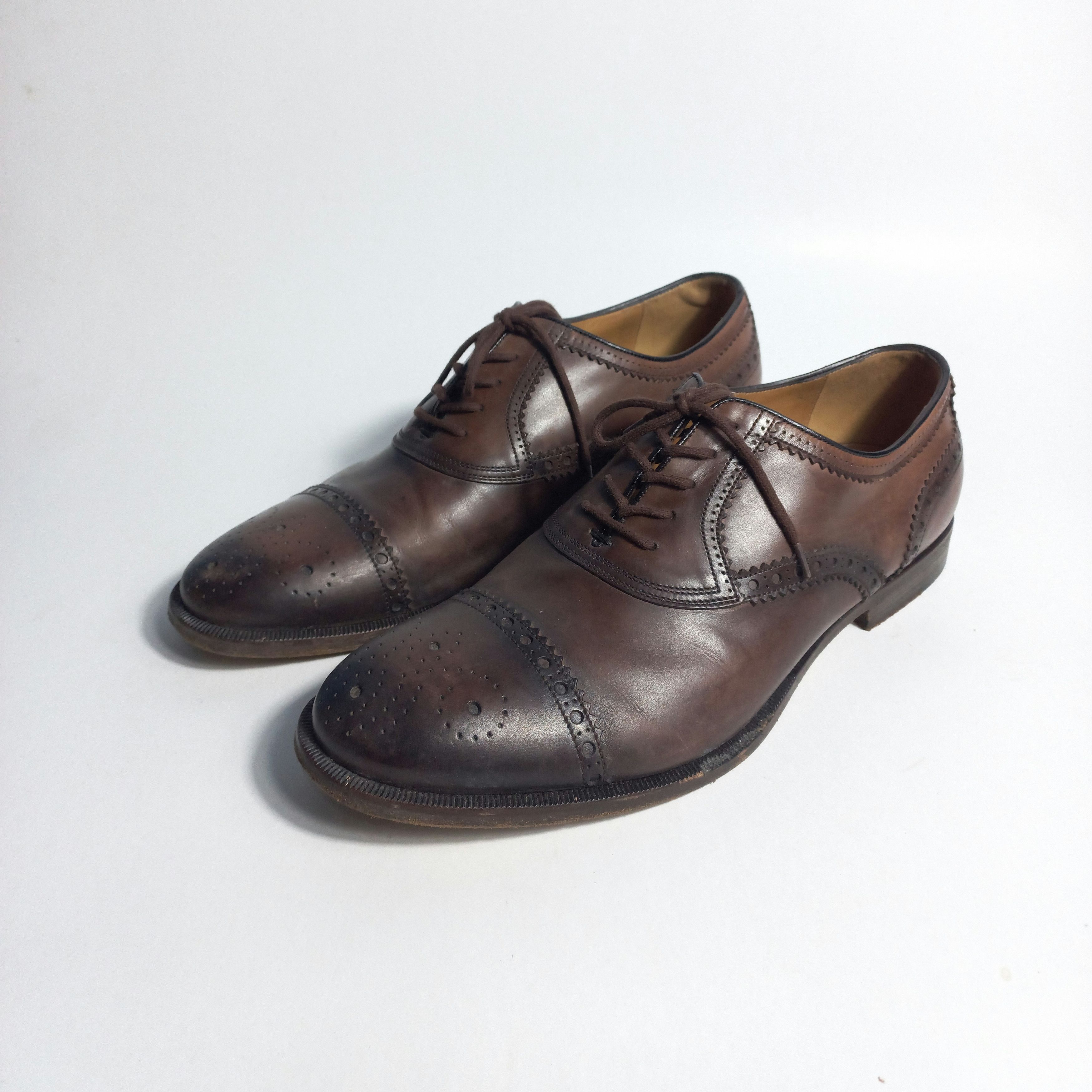 Gucci GUCCI Betis Glamour Oxford Brown Leather Shoes Size US 8.5 / EU 41-42 - 1 Thumbnail
