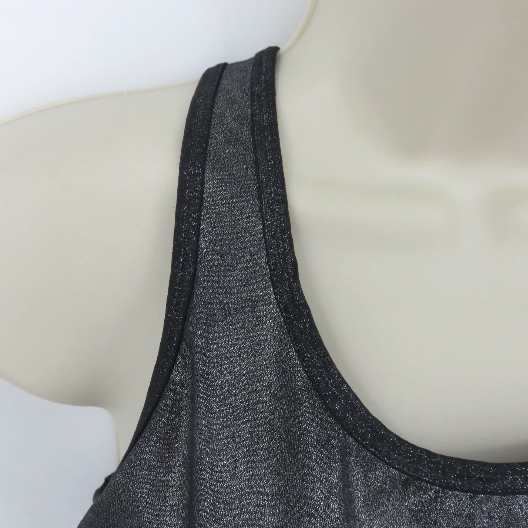 Nike Nike Dri-Fit Sports Bra Women L Black Gray Shimmer Racerback Wireless Nike Dri-FIT Bra L Womens Raceback Pullover Quick-Search Size ONE SIZE - 2 Thumbnail