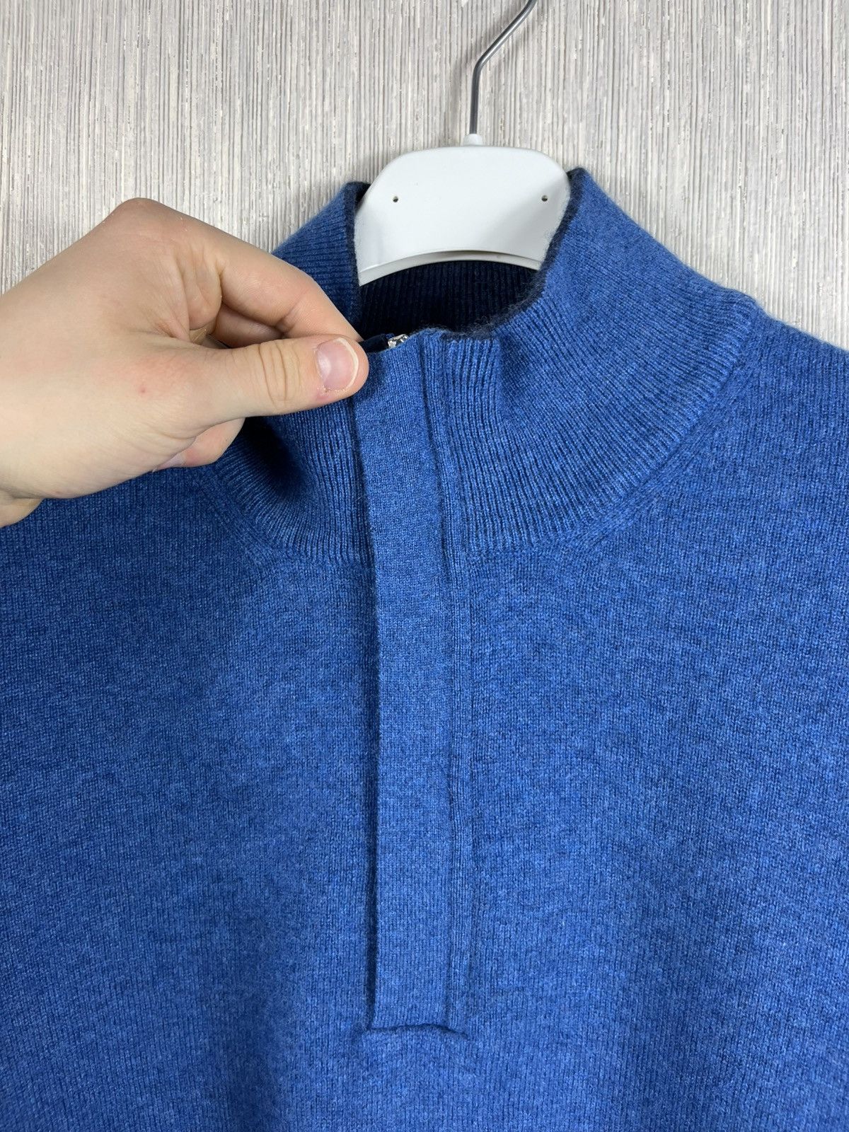 Gran Sasso Gran Sasso wool cashmere half zip sweater alcantara luxury Size US L / EU 52-54 / 3 - 12 Thumbnail