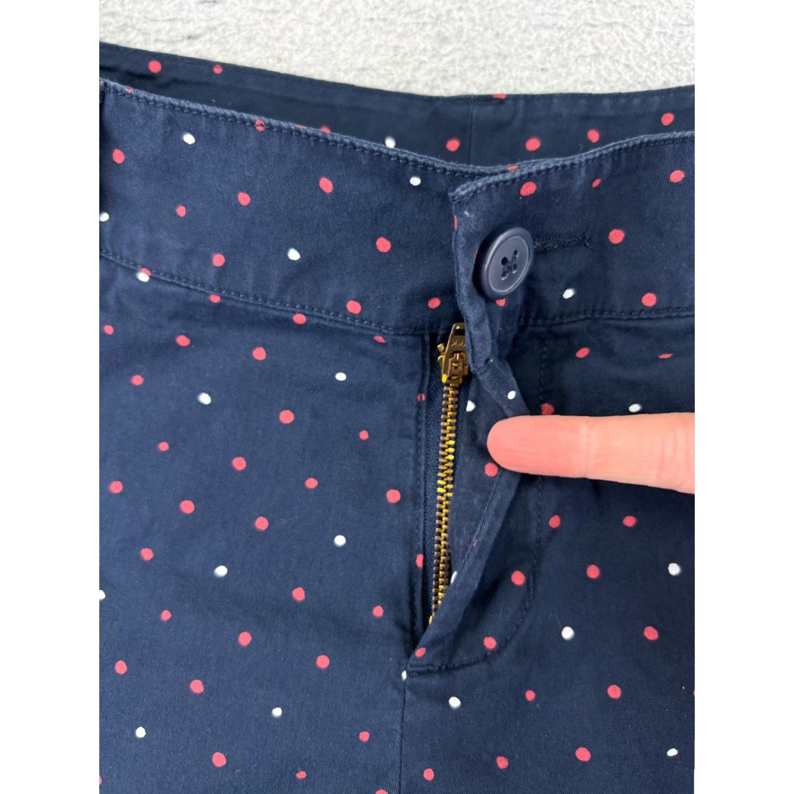 Vintage Columbia Shorts Womens 8 Blue Polka Dot 100% Cotton Pockets Hiking 28x4 Size 30" / US 8 / IT 44 - 6 Thumbnail