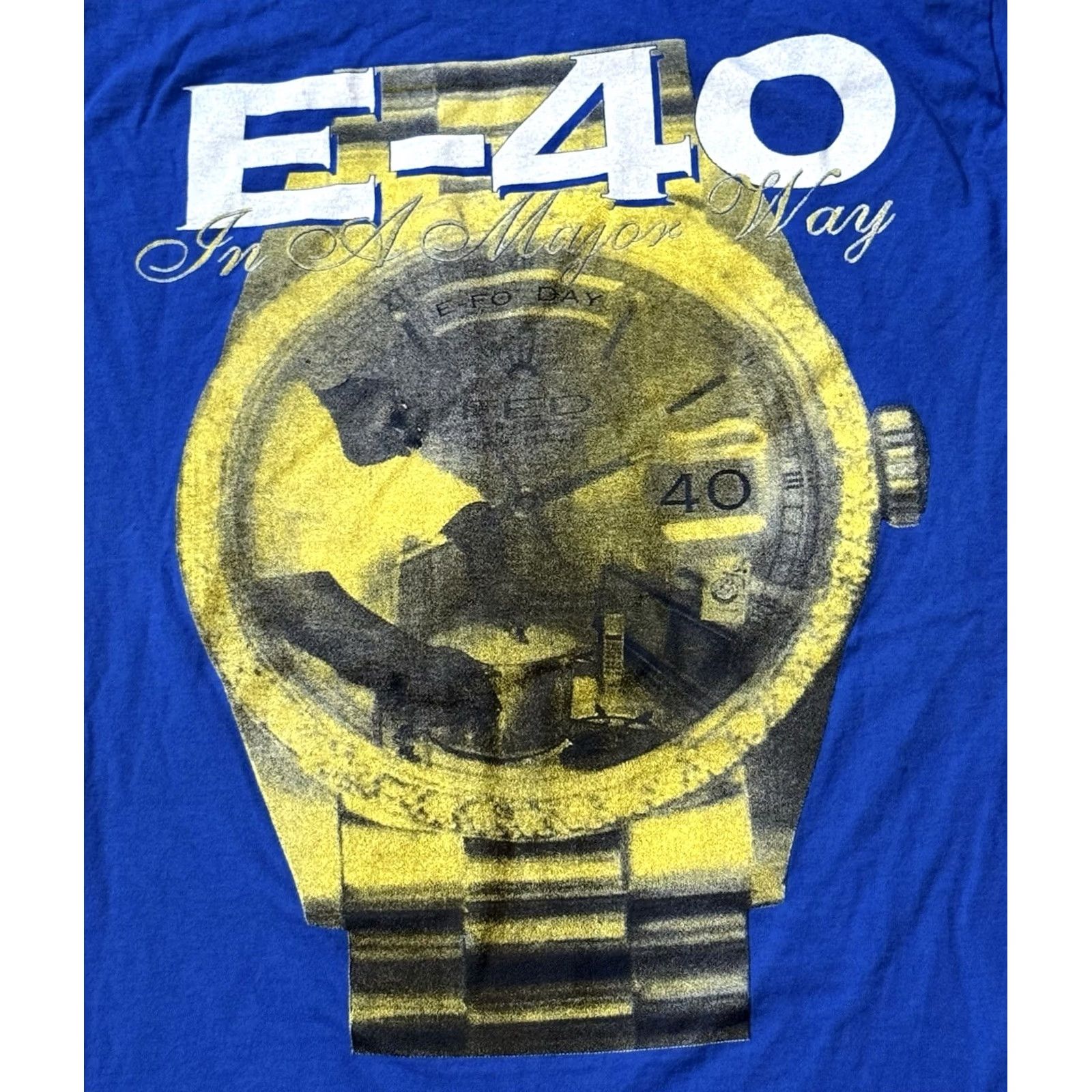 Fruit Of The Loom VINTAGE 90s E-40 In A Major Way Longsleeve Shirt Large Blue Crew Neck Cotton Graphic Print Hyphy Bay California Size US L / EU 52-54 / 3 - 3 Thumbnail