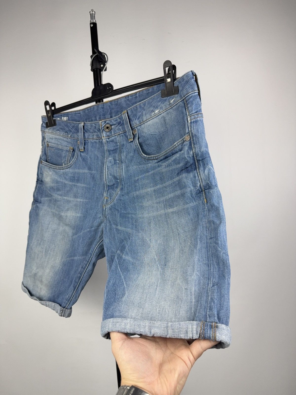 G-Star Y2K 00s Retro G-Star RAW 3301 Denim Shorts Light Blue 32 Size US 32 / EU 48 - 3 Thumbnail