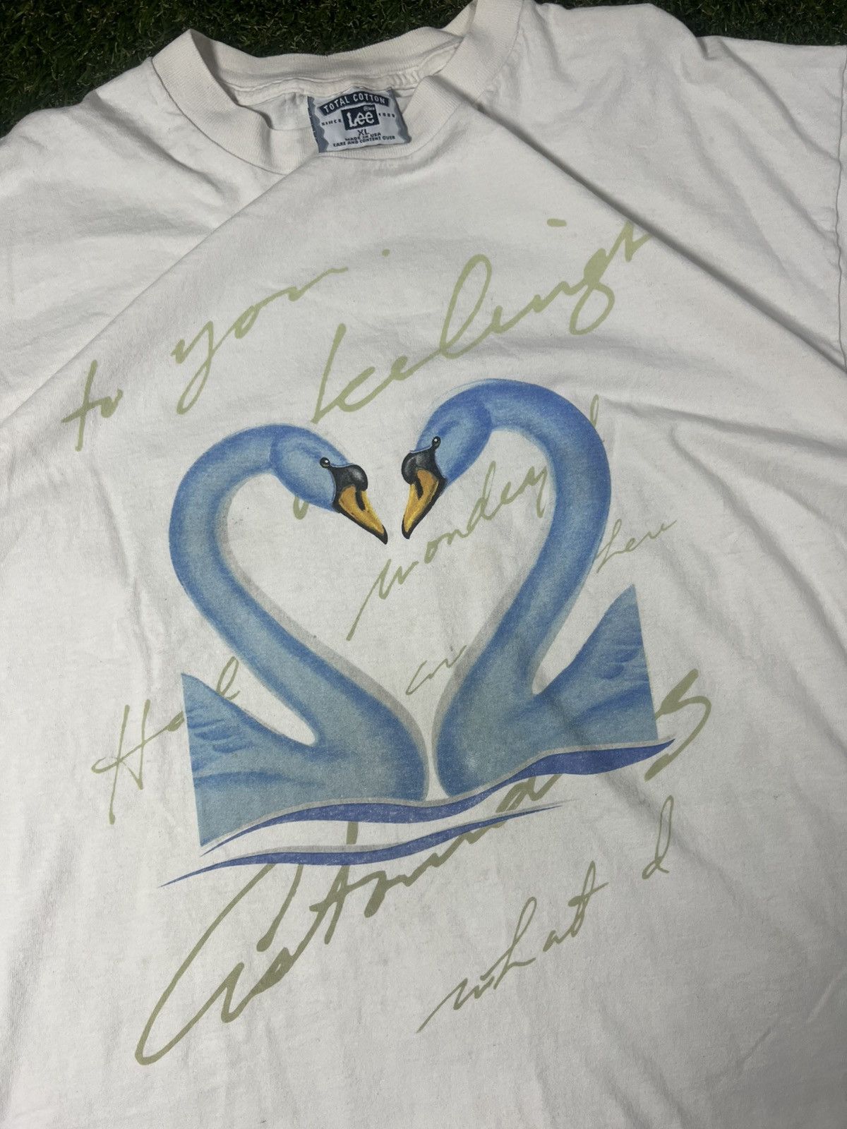 Vintage Vintage 90s Essential Swan Lover Graphic Heart Animal Tee Size US XL / EU 56 / 4 - 2 Thumbnail