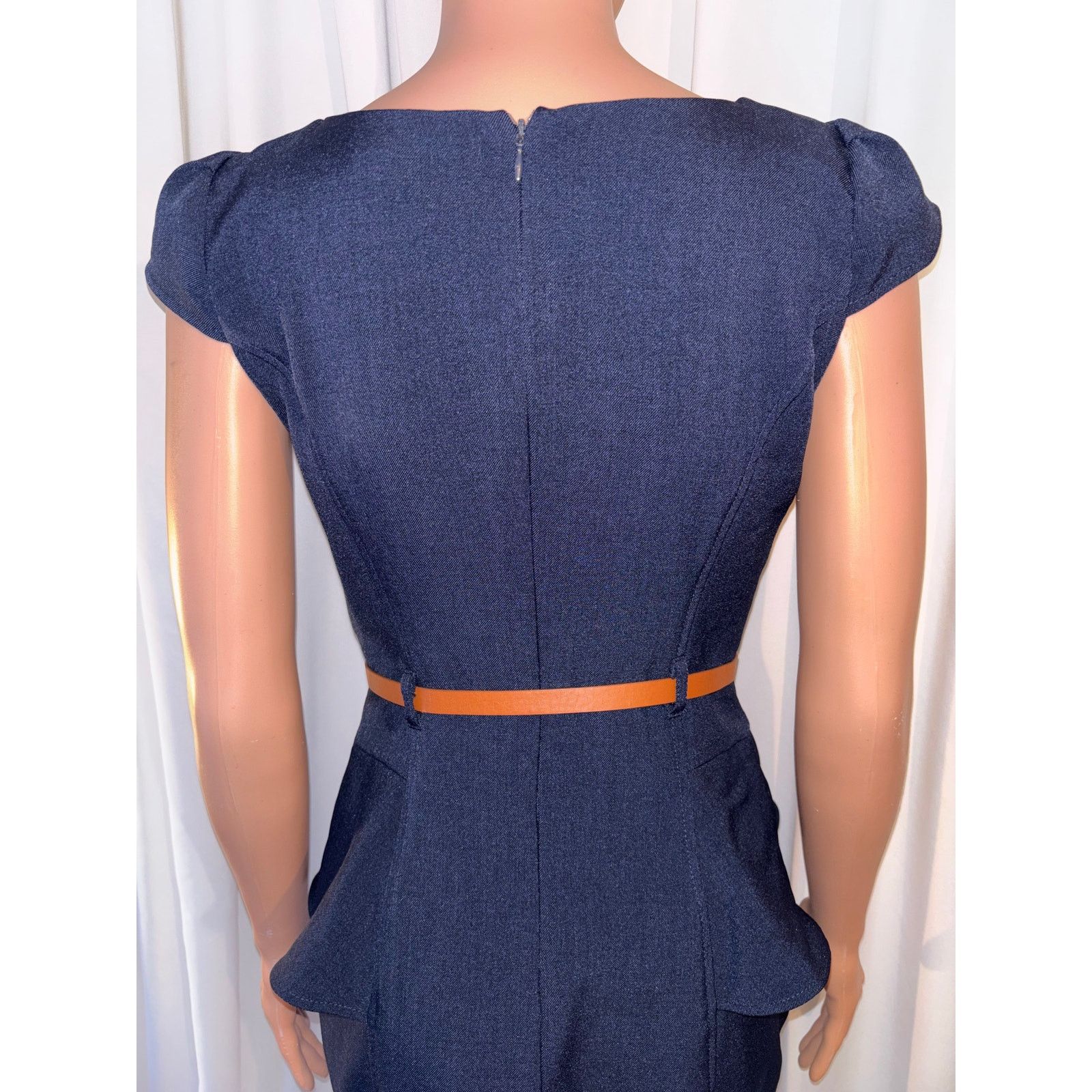 XOXO XOXO Navy Blue Sheath Dress Size Small Size S / US 4 / IT 40 - 5 Thumbnail