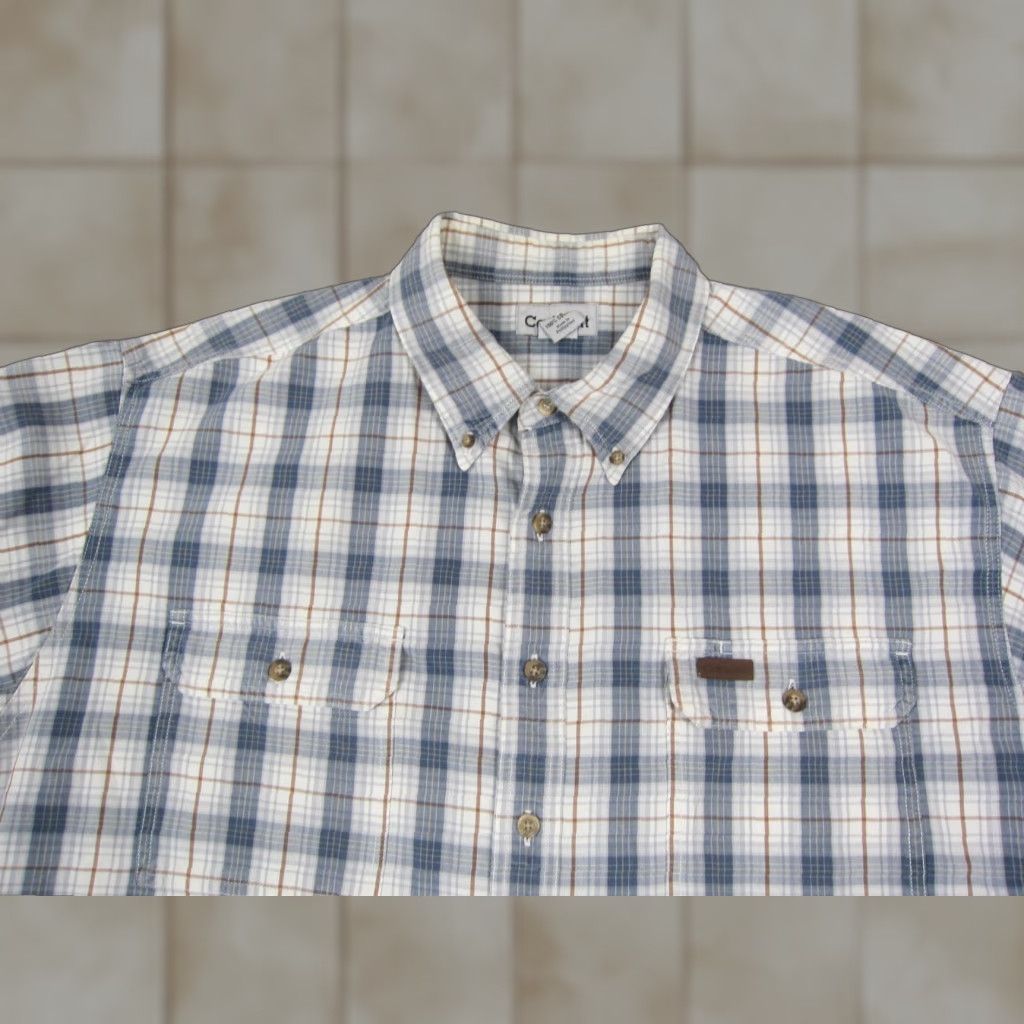 Carhartt Carhartt Shirt Mens 2XLT XXL Tall White Blue Plaid Chino Western Workwear Shirt Jacket? Size US XXL / EU 58 / 5 - 1 Thumbnail