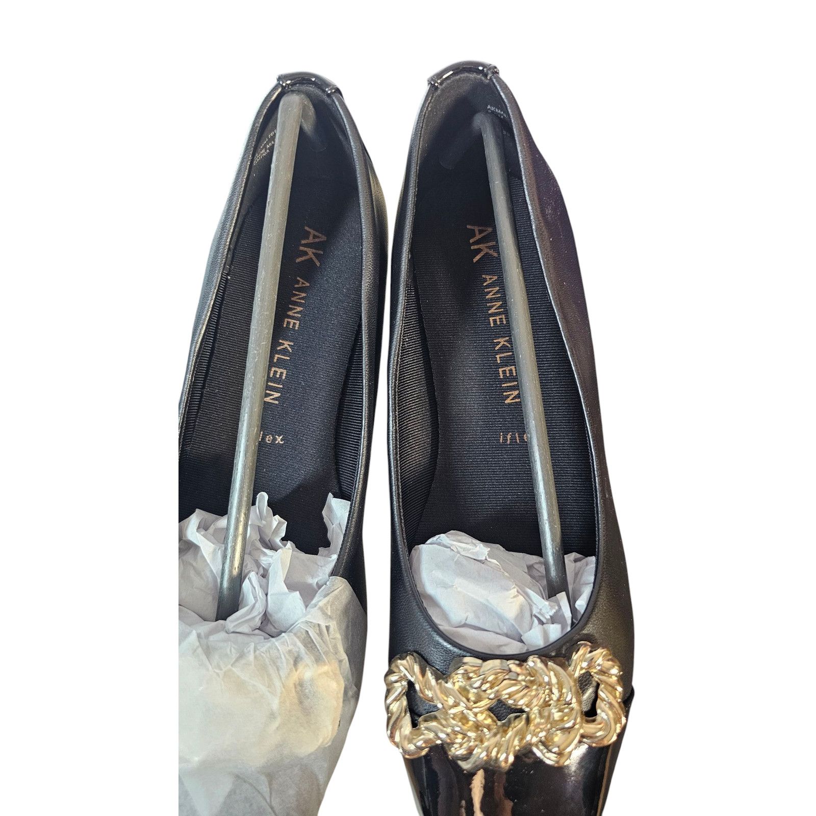 Anne Klein Anne Klein iFlex Black Slip-on Flats w Decorative Chain Sz 8 Size US 8 / IT 38 - 6 Thumbnail
