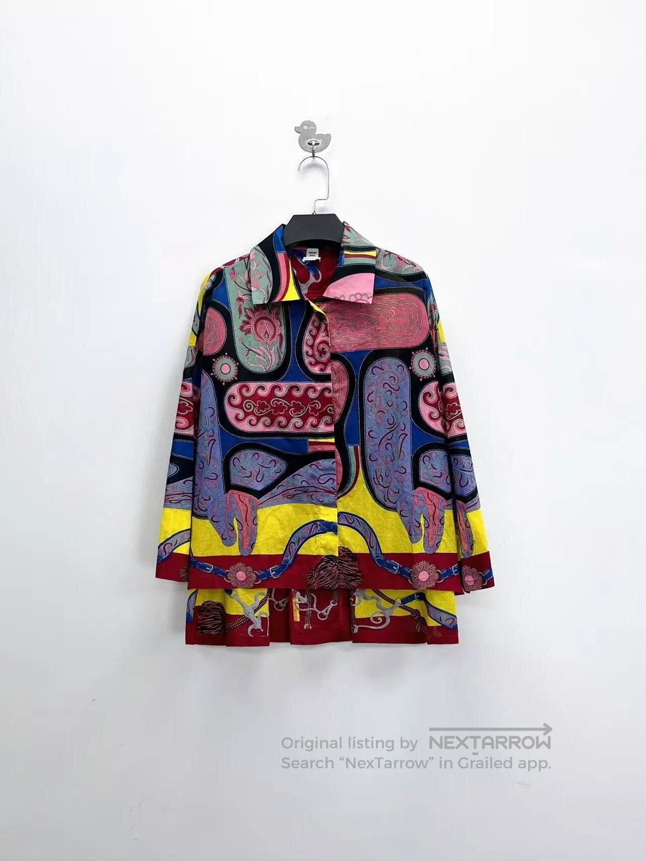 Hermes Hermes Colorful Silk Hidden Button Shirt Jacket. Size M / US 6-8 / IT 42-44 - 1 Thumbnail