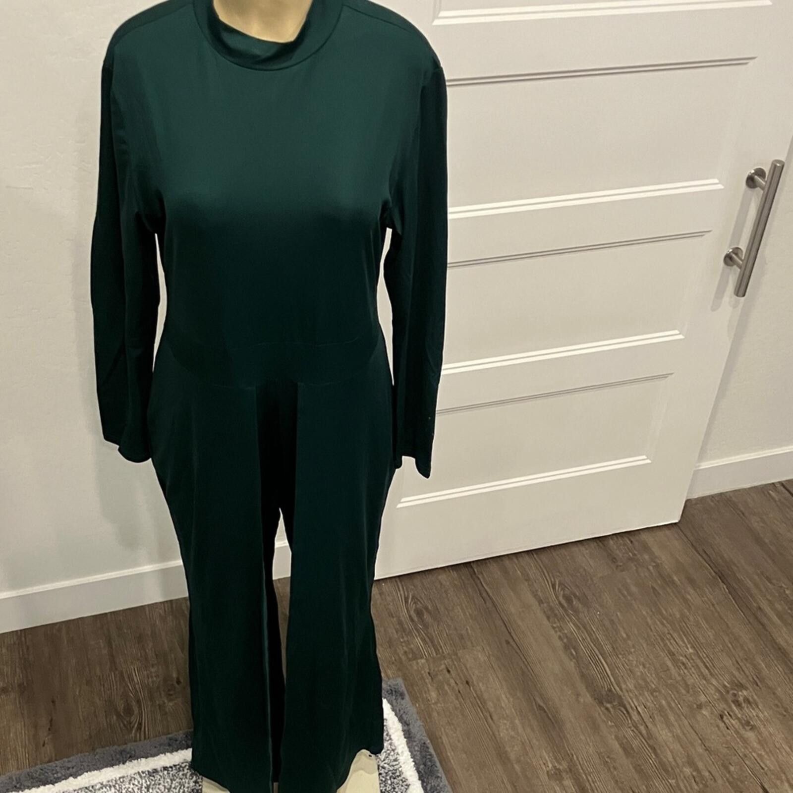 Other NIB Source Unknown Dark Green Long-Sleeve Jumpsuit Size 42" / US 20 - 1 Thumbnail