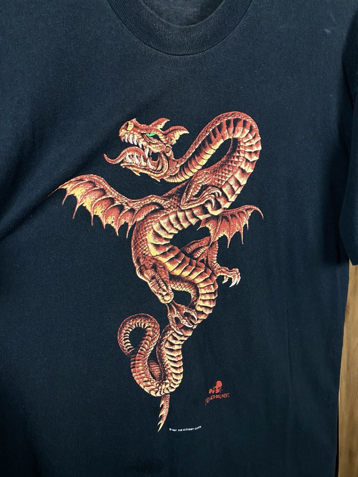Vintage 🐉Vintage 90s T-Shirt Alchemy Carta Japanese Dragon VTG Tee🐉 Size US L / EU 52-54 / 3 - 2 Thumbnail