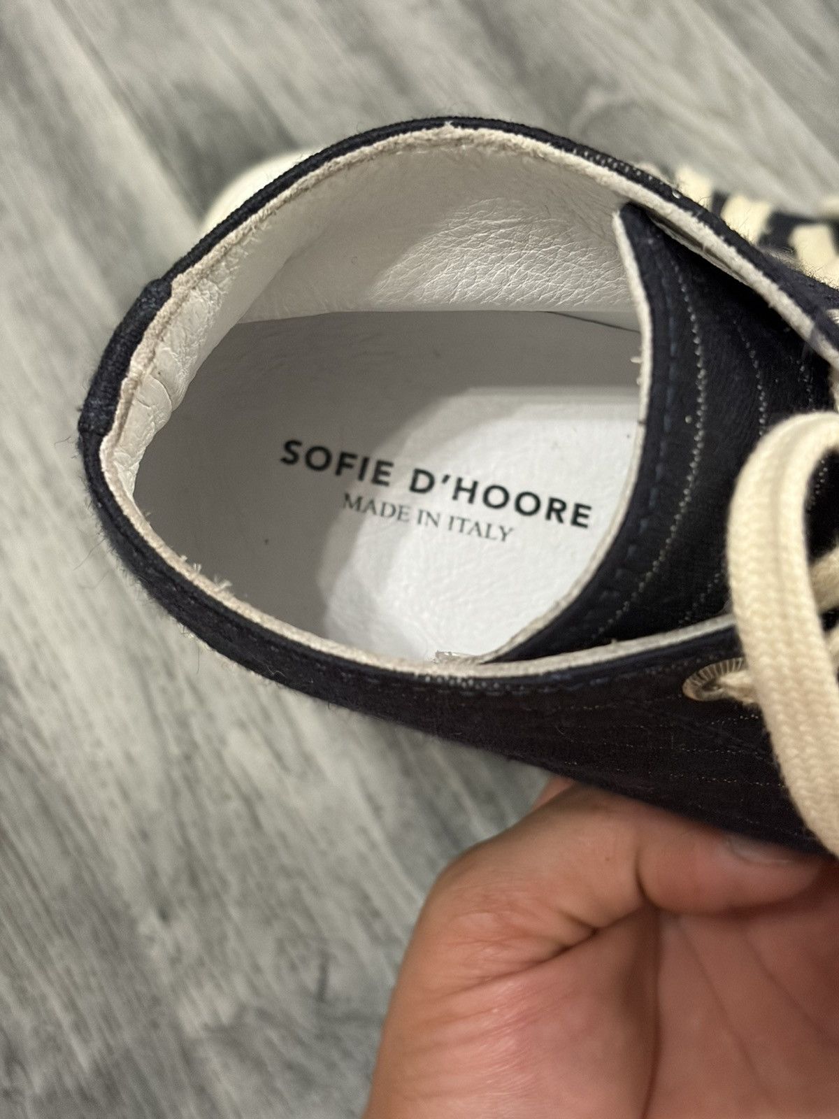 SOFIE D'HOORE Sofie D'Hoore Black High-Top Sneakers with Cream Laces Size US 10 / IT 40 - 7 Thumbnail