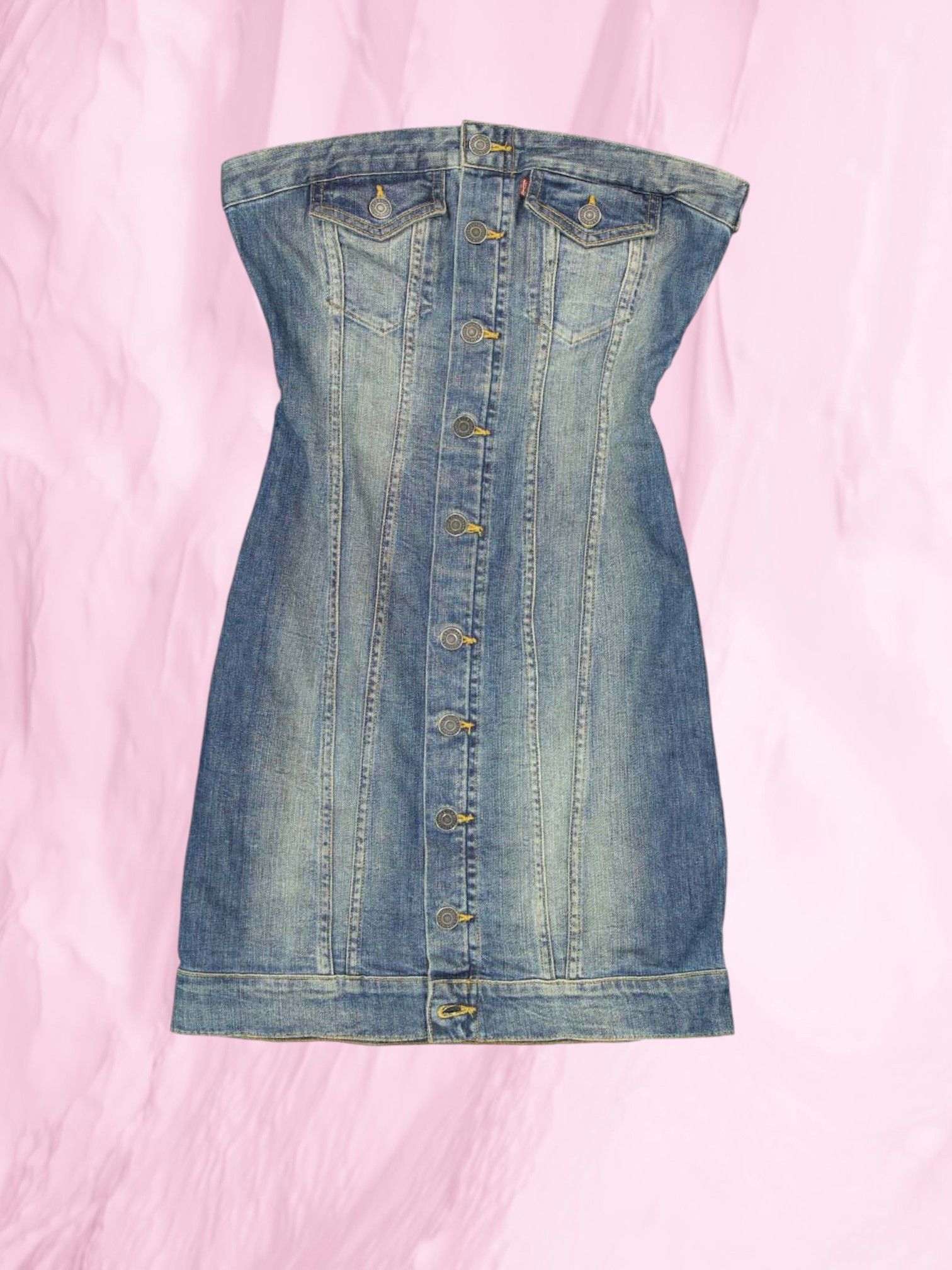 Levi's Vintage Clothing Levi's Button Up Corset Tube Denim Dress XS Size XS / US 0-2 / IT 36-38 - 1 Thumbnail