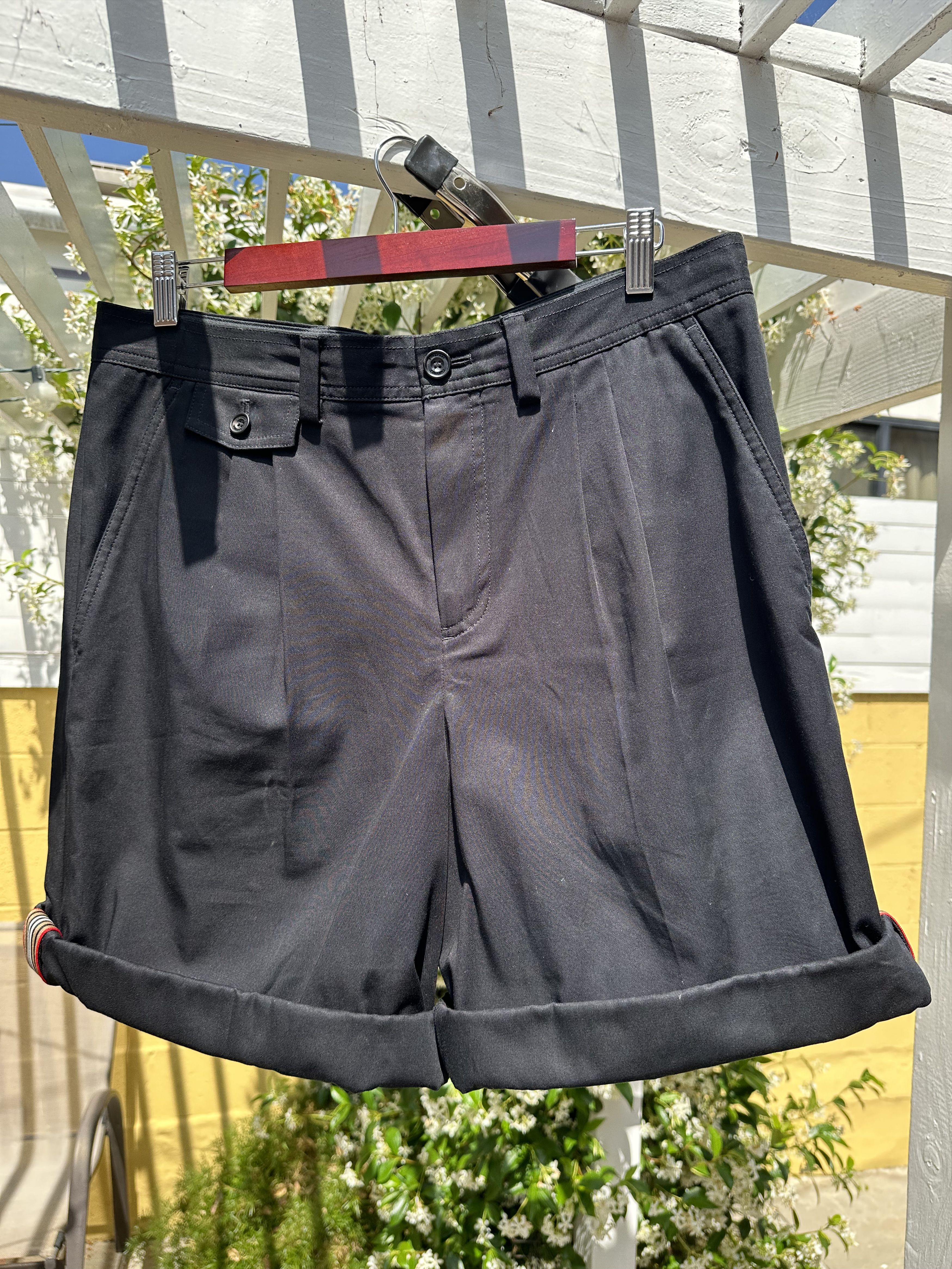 Burberry Burberry Icon Stripe Detail Black Twill Tailored Dan Shorts Size US 34 / EU 50 - 1 Thumbnail
