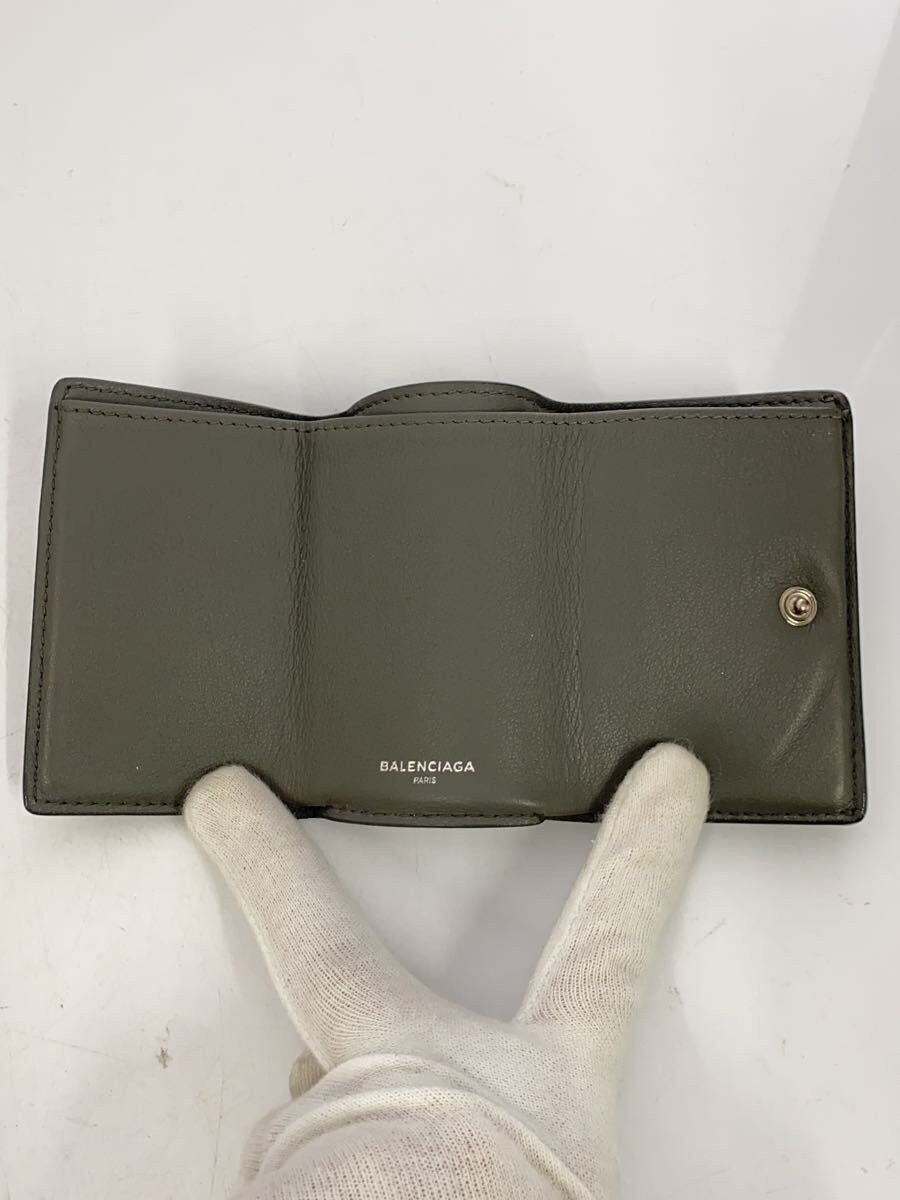 Balenciaga Balenciaga Leather Tri-Fold Wallet Grey Size ONE SIZE - 4 Thumbnail