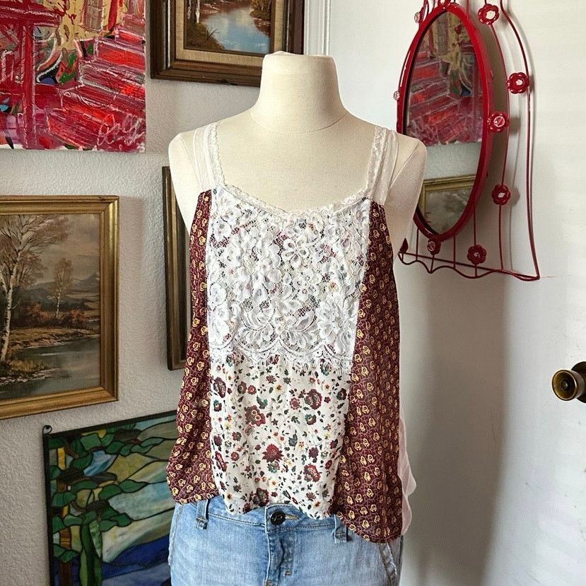 Other dream out loud white bohemian floral lace tank top Size L / US 10 / IT 46 - 1 Thumbnail