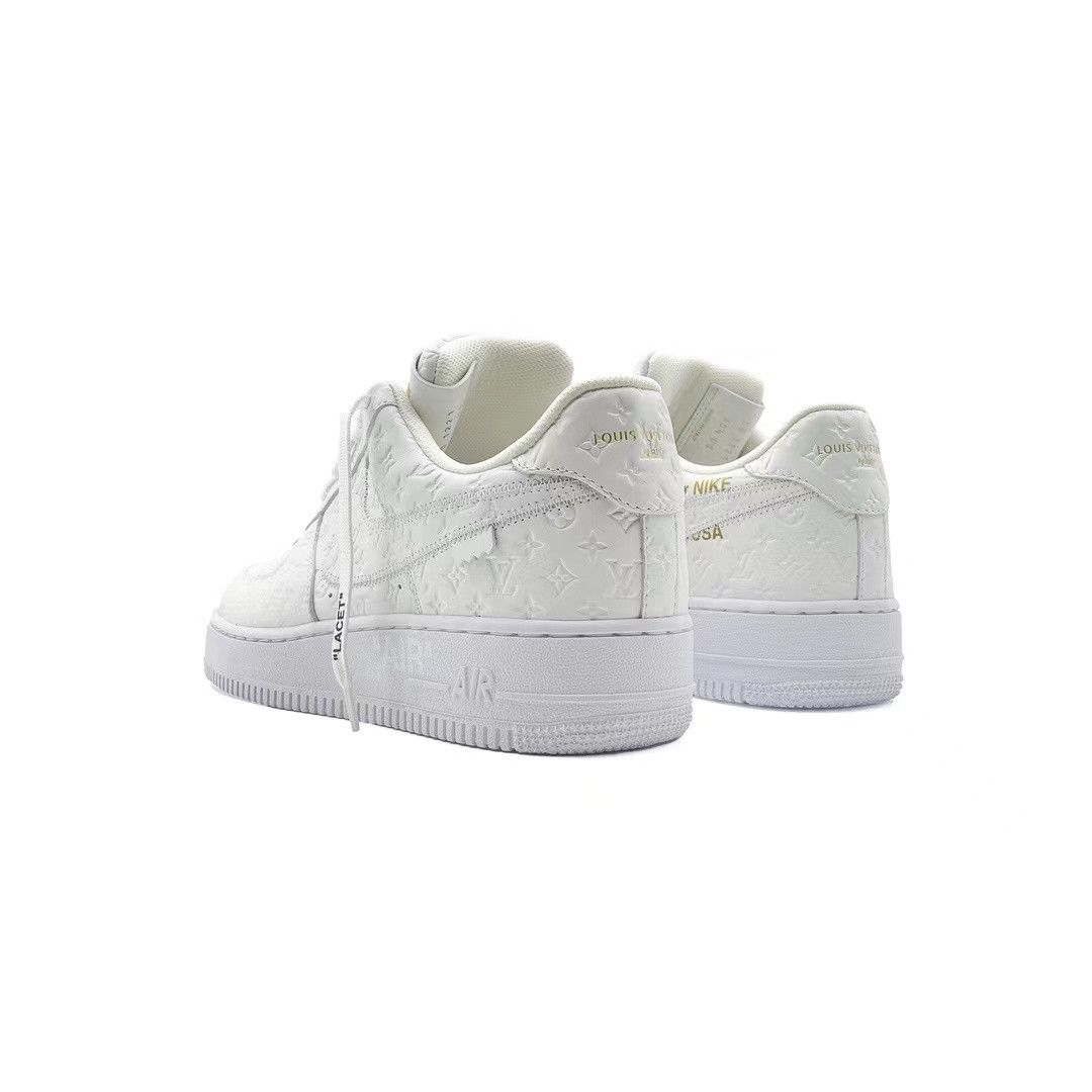 Louis Vuitton Louis Vuitton X Nike Air Force 1 Low Top Lace-Up Sneakers Size US 8 / EU 41 - 3 Thumbnail