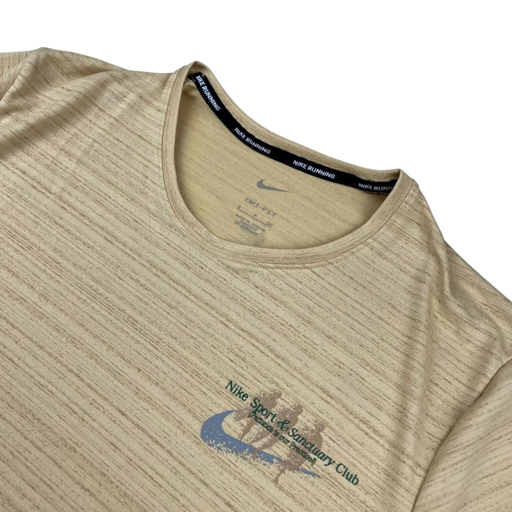 Nike Nike Dri-Fit Running Sport & Sanctuary Club T-Shirt S Mens Short Sleeve Tan Size US S / EU 44-46 / 1 - 2 Thumbnail