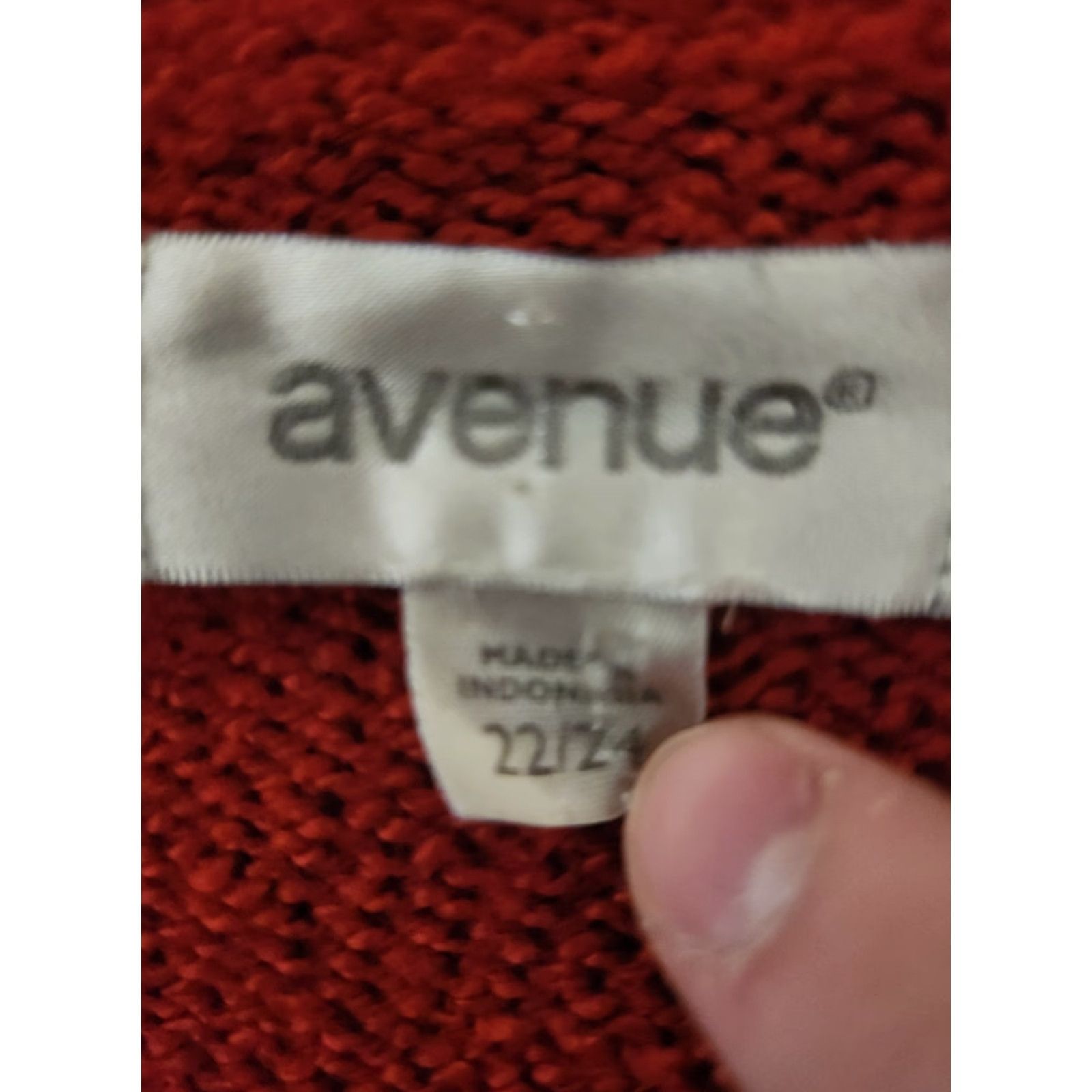 Avenue Avenue Red Ribbed Trim Cozy Crew Neck Tunic Sweater 2X 22 24 Size XXL / US 16-18 / IT 52-54 - 6 Thumbnail