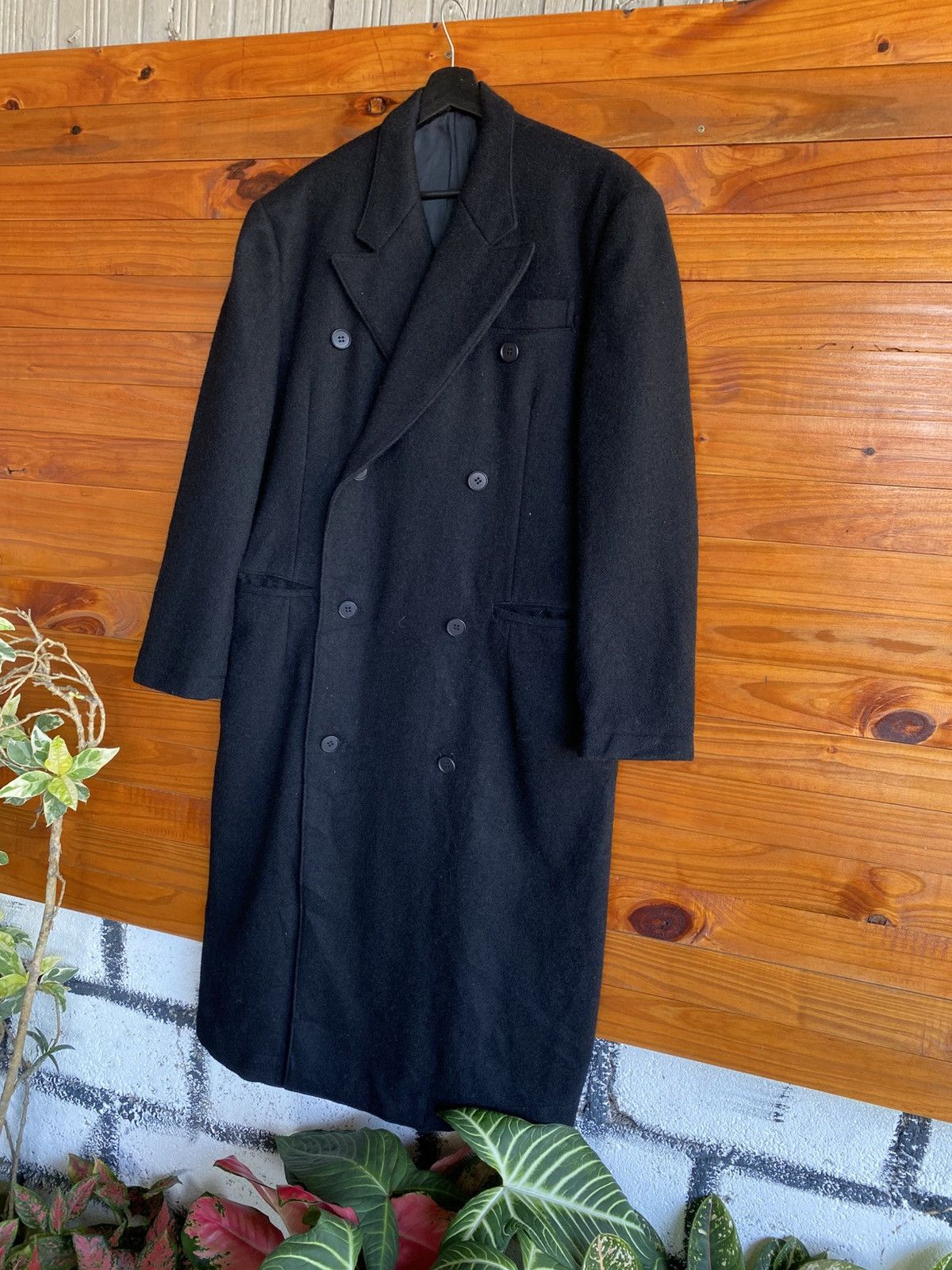 Y's Y’s Yohji Yamamoto Black Double-Breasted Wool Long Coat Size US L / EU 52-54 / 3 - 4 Thumbnail