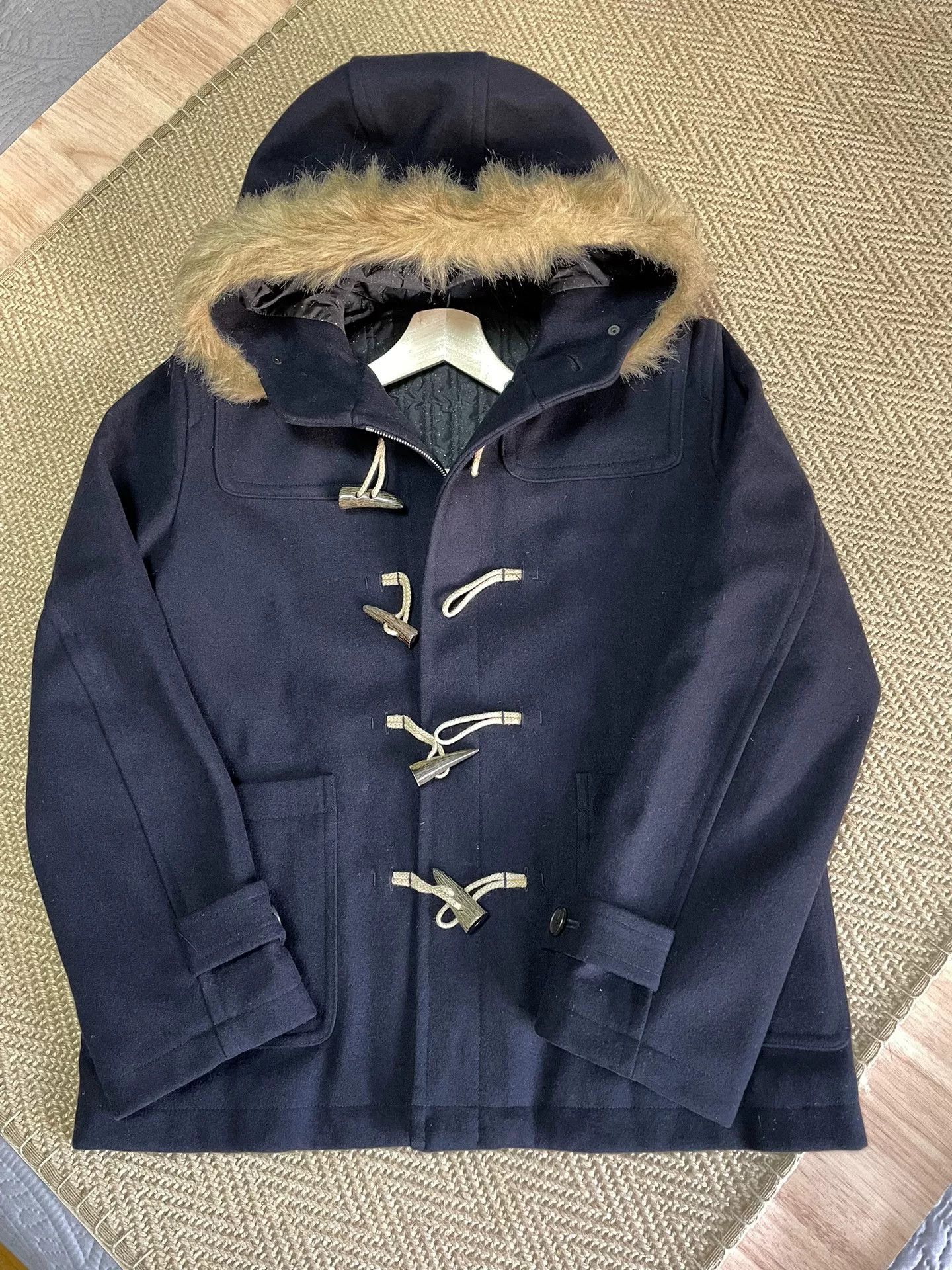 SOPHNET Wool Starry Camo Fur Collar Coat