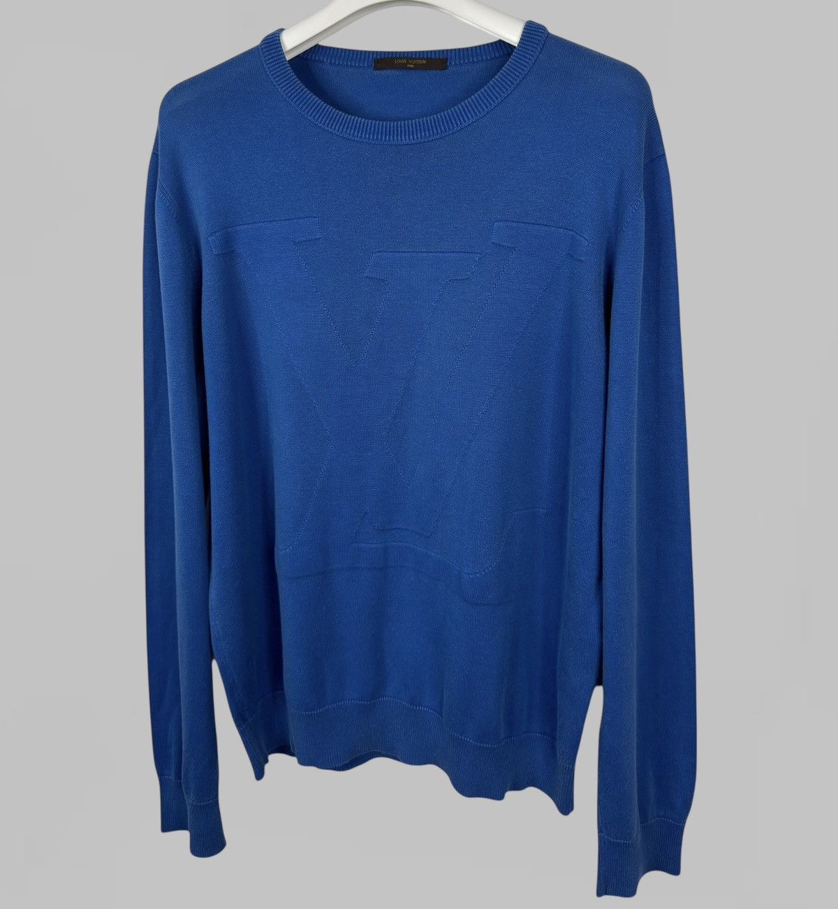 Louis Vuitton LOUIS VUITTON BLUE SPELLOUT SWEATER SIZE L Size US L / EU 52-54 / 3 - 1 Thumbnail