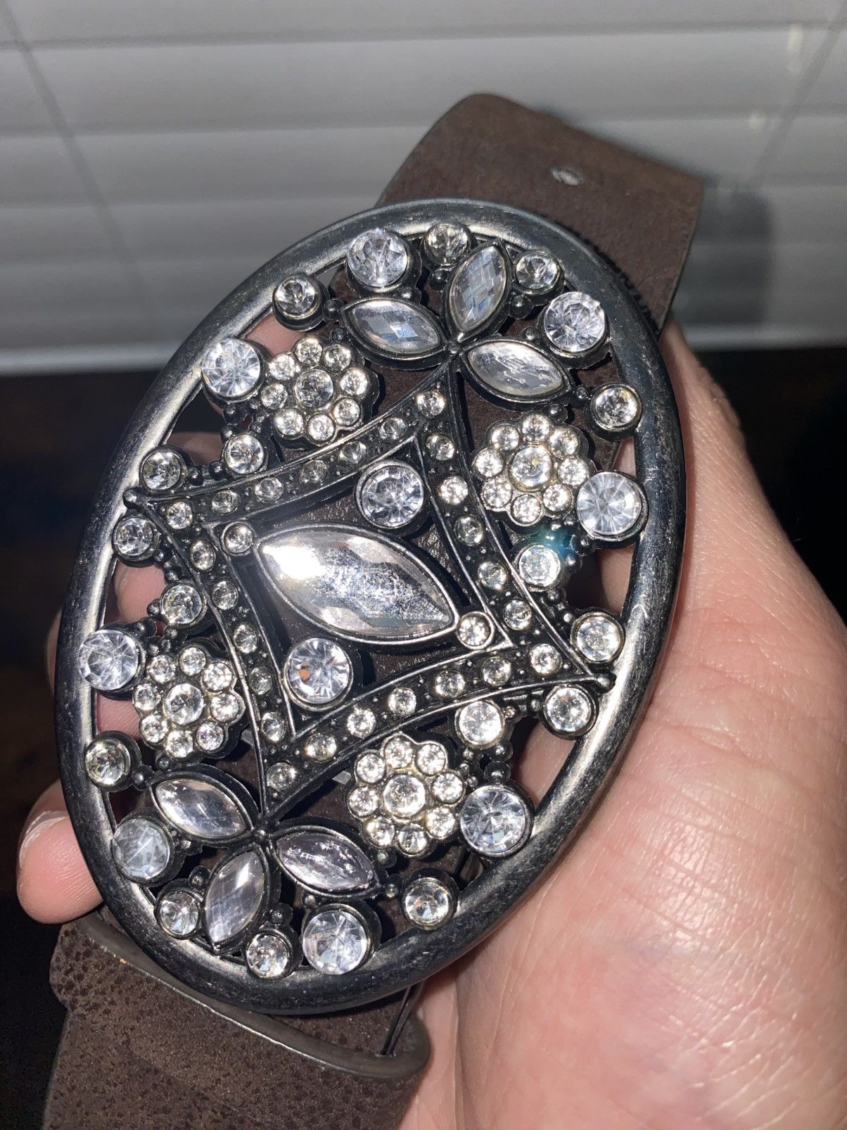 Other Y2K Brown Crystal Buckle Belt Size ONE SIZE - 4 Thumbnail