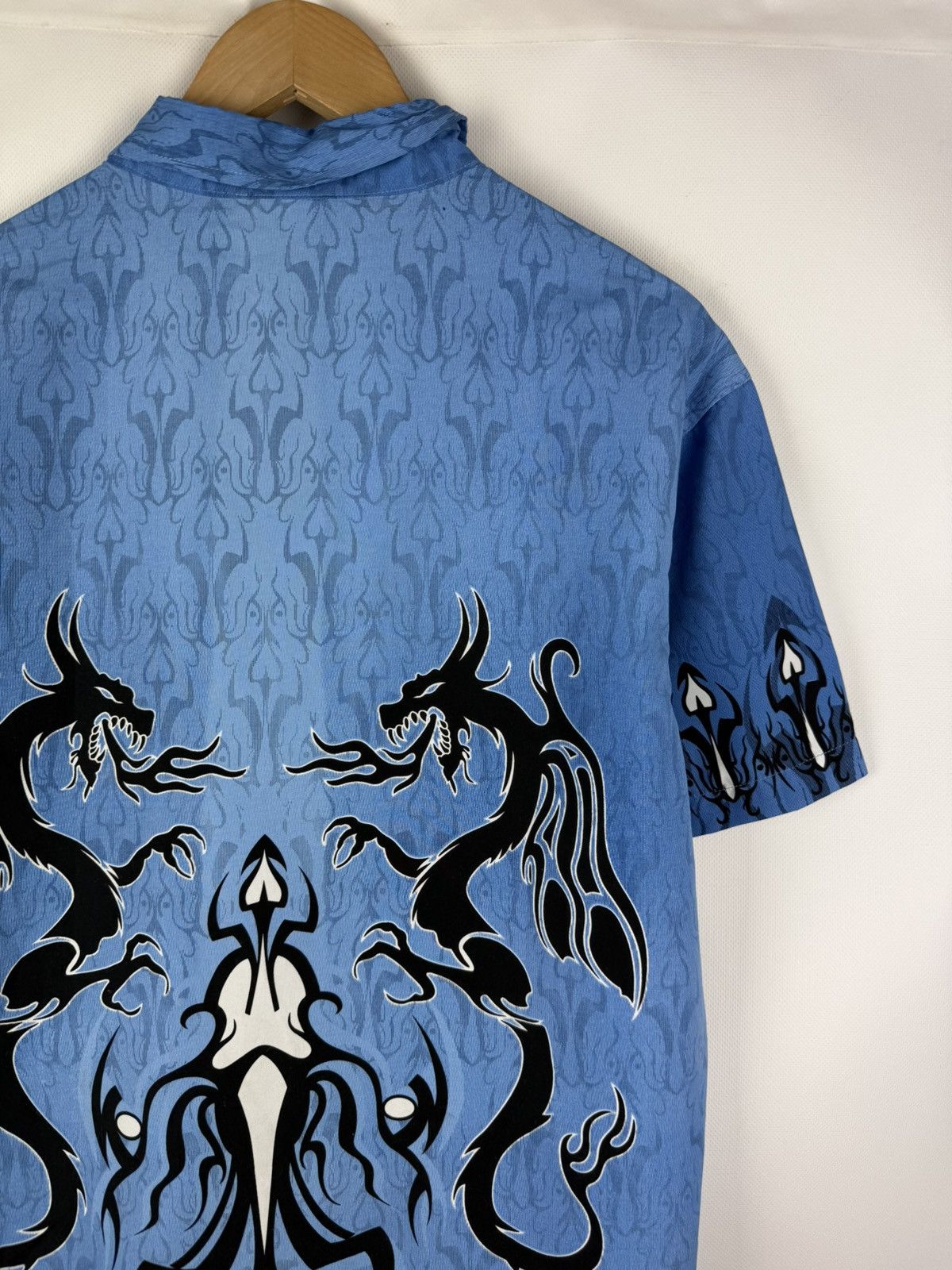 Other Fishbone Tribal Dragon Overprinted Y2K Crazy Button Up Shirt Size US L / EU 52-54 / 3 - 21 Thumbnail
