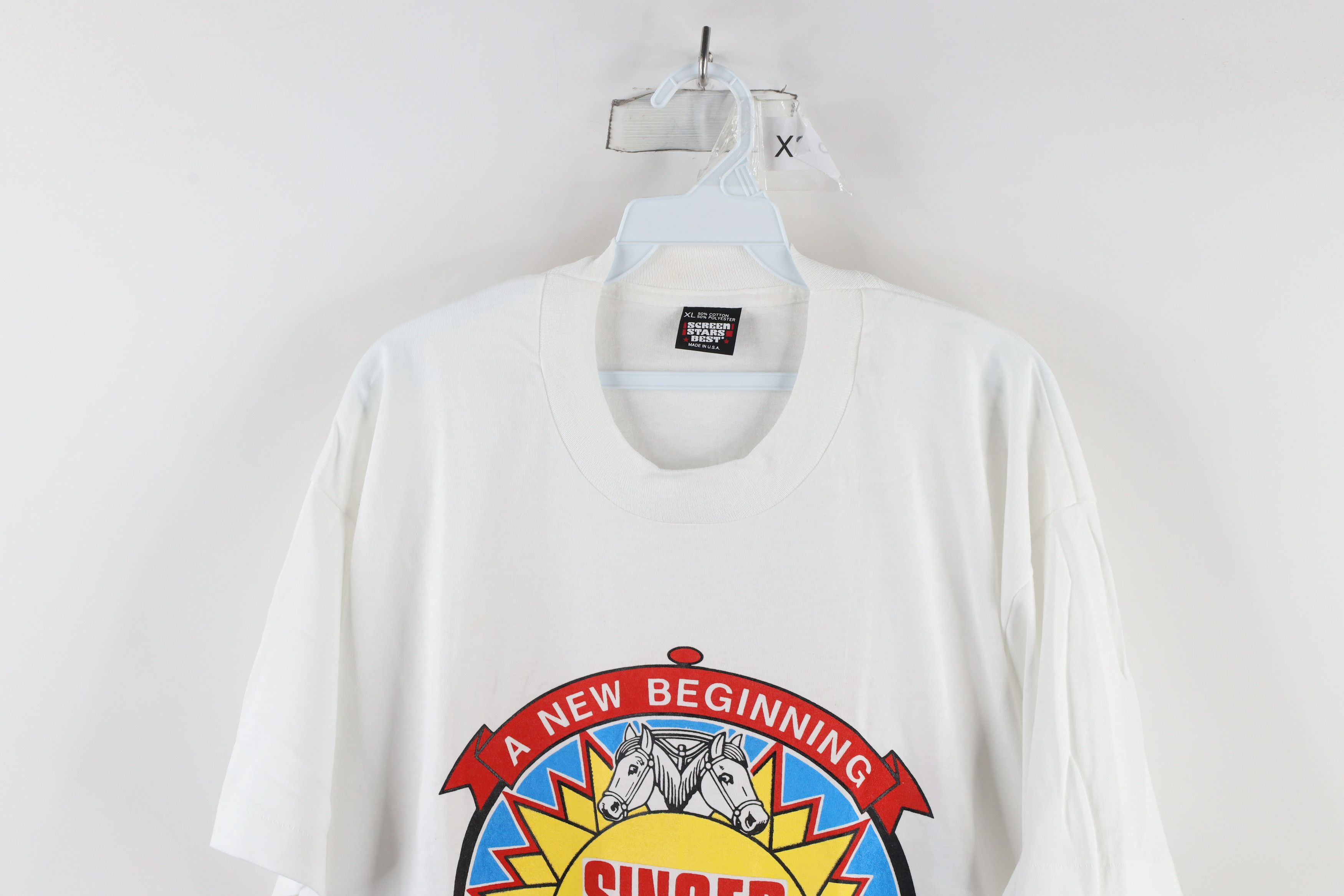 Vintage Deadstock Vintage 80s Leader Les Singer T-Shirt White USA Size US XL / EU 56 / 4 - 2 Thumbnail