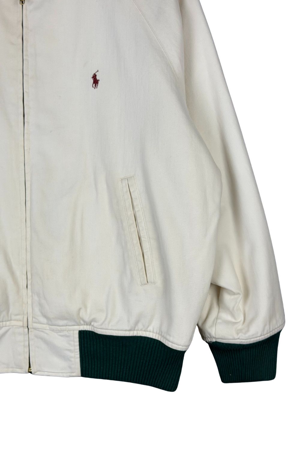 Polo Ralph Lauren 90s Polo Ralph Lauren HK Made Cream Varsity Blouson Jacket Size US M / EU 48-50 / 2 - 8 Thumbnail