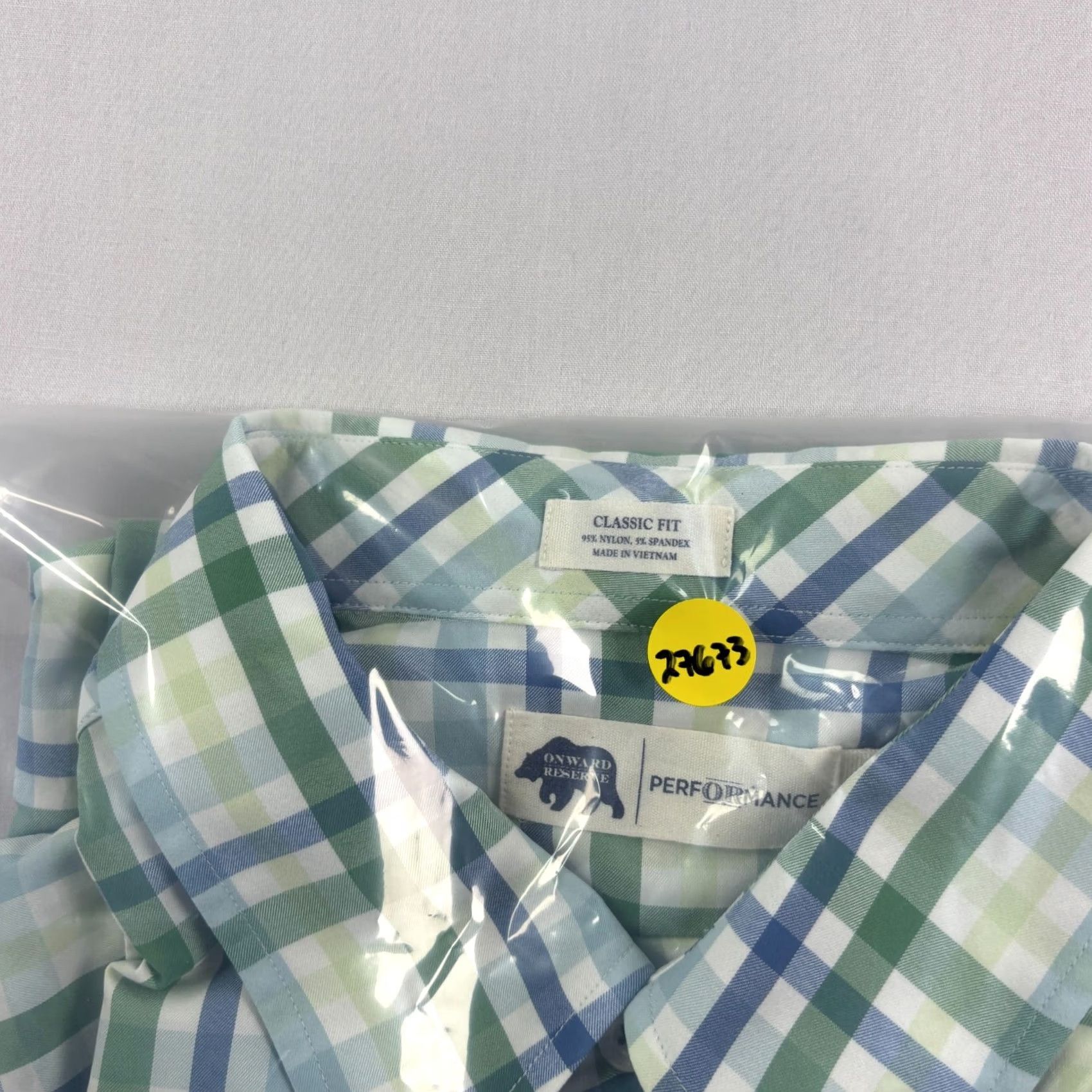 Vintage Onward Reserve Shirt Mens XL Plaid Button Up Stretch Nylon Casual Size US XL / EU 56 / 4 - 8 Thumbnail