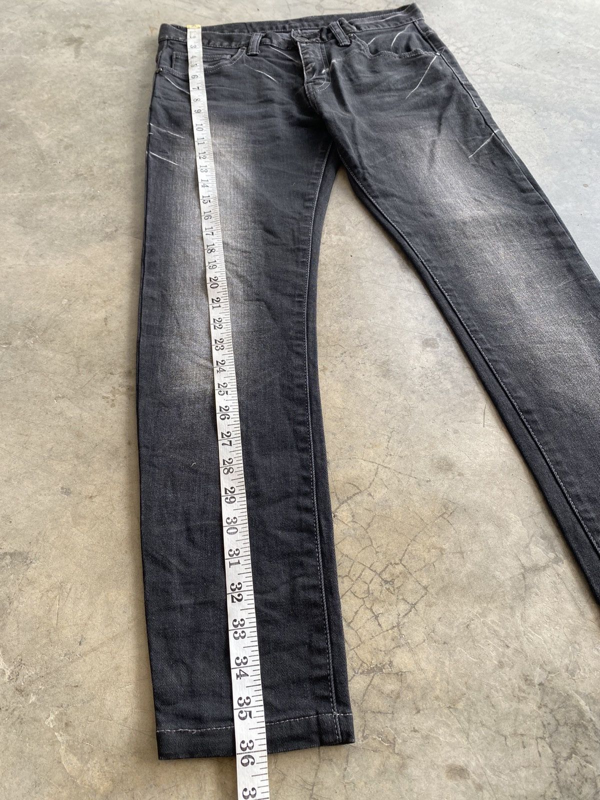 Hysteric Glamour × Le Grande Bleu (L.G.B.) × Tornado Mart Tornado Mart Distressed Black Altered Skinny Jeans Size US 29 - 2 Thumbnail