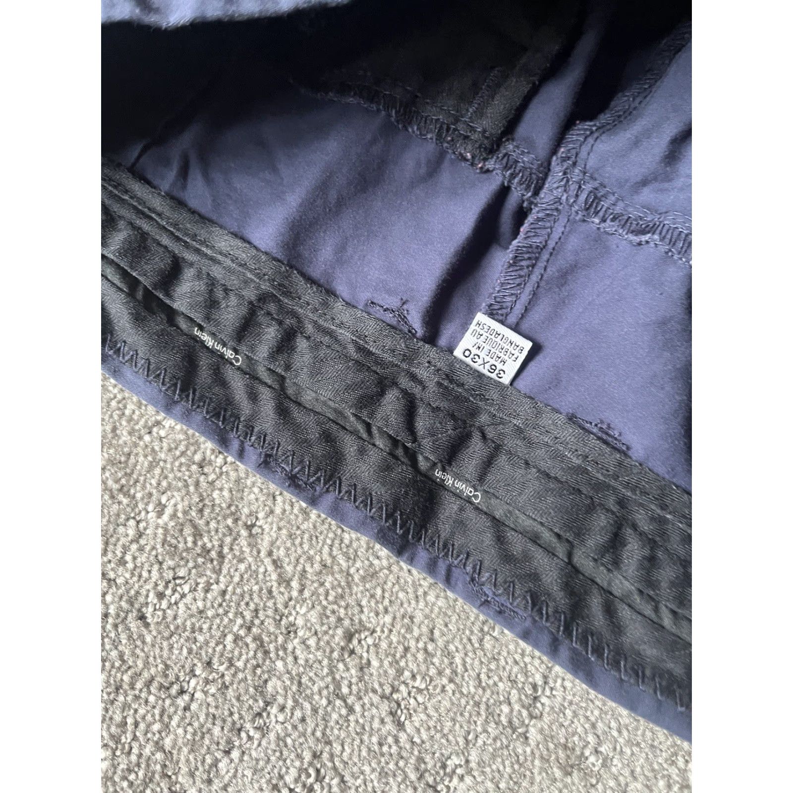 Calvin Klein Calvin Klein Men’s Pants 36x30 Blue Chino Regular Fit Slim Straight 30 in Inseam Navy Blue Size US 36 / EU 52 - 6 Thumbnail