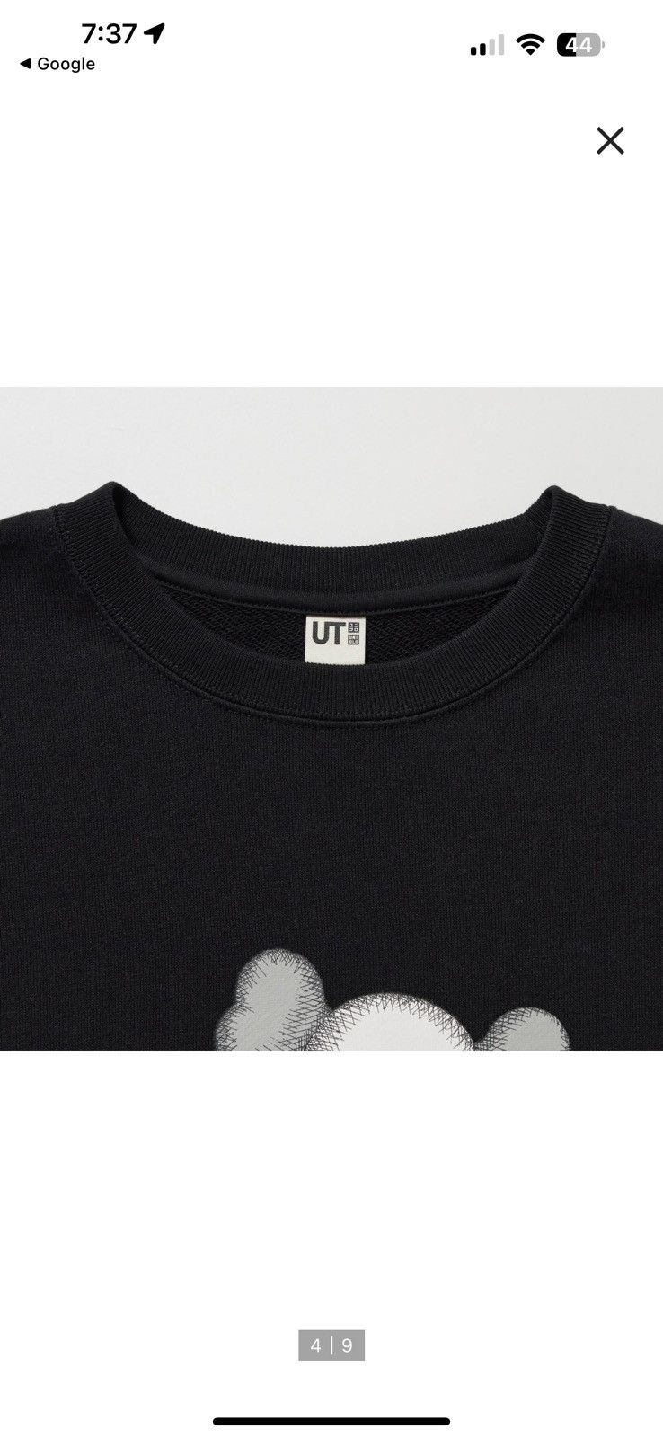 Kaws × Uniqlo Kaws Long Sleeve Sweatshirt (Black) Size US L / EU 52-54 / 3 - 4 Thumbnail