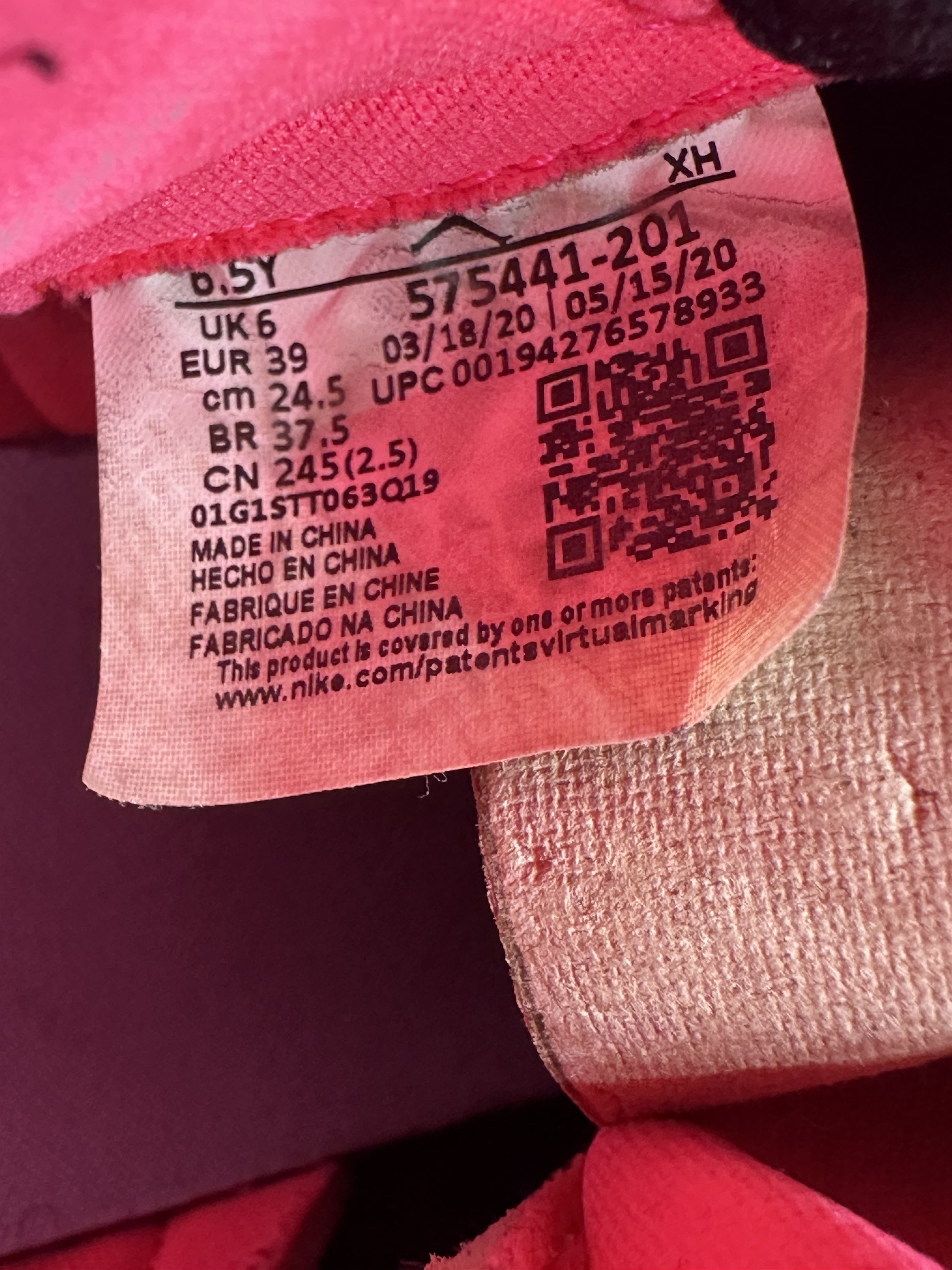 Jordan Brand × Nike PREOWNED YOUTH JORDAN 1 HIGH RETRO OG "BIO HACK" Size US 6.5 / IT 36.5 - 12 Thumbnail