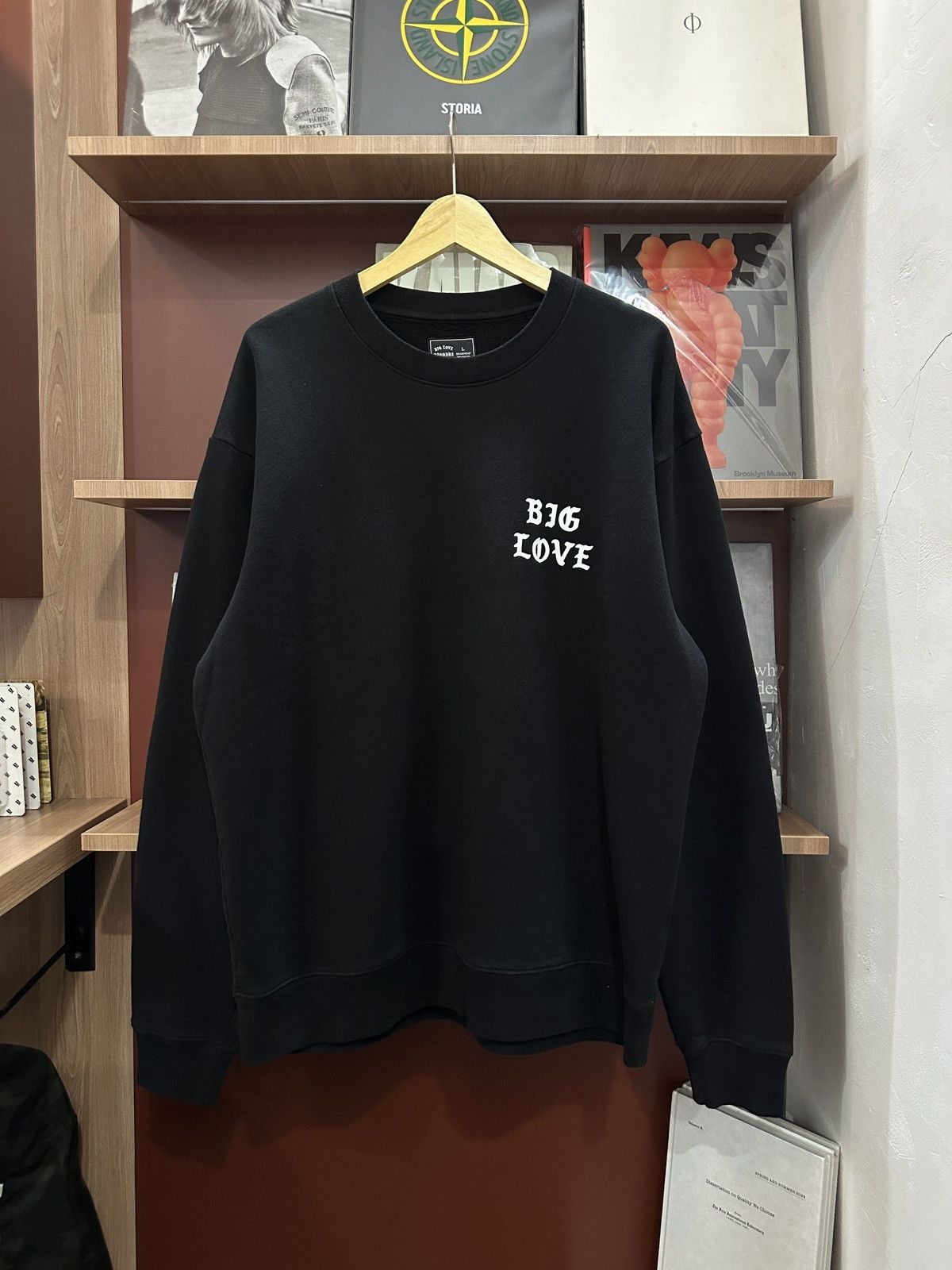 Japanese Brand Big Love Record Logo crewneck "Black" - L Size US L / EU 52-54 / 3 - 2 Thumbnail