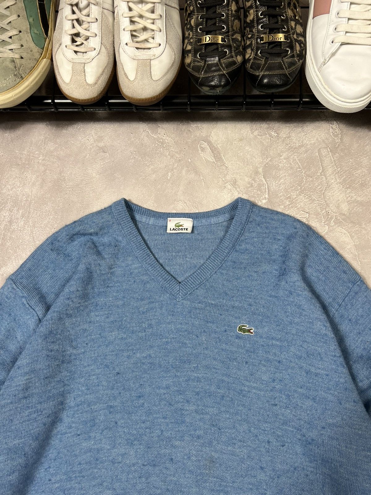 Lacoste × Vintage Vintage Lacoste Y2k Wool Baggy Sweater Size US XL / EU 56 / 4 - 3 Thumbnail