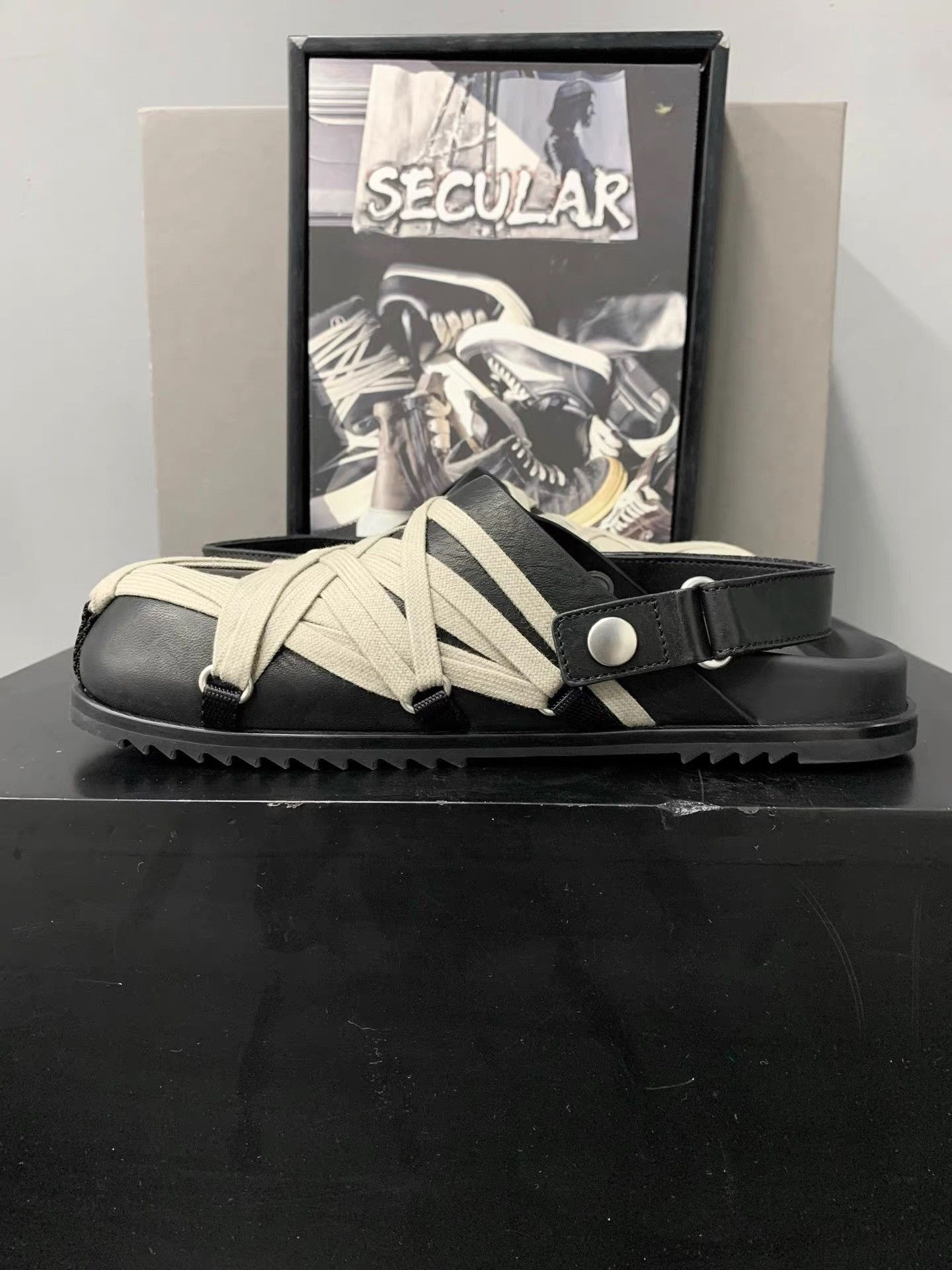 Rick Owens Rick Owens 25SS Mega-Laced Birkenstock Slides K34 Size US 6 / IT 36 - 3 Thumbnail