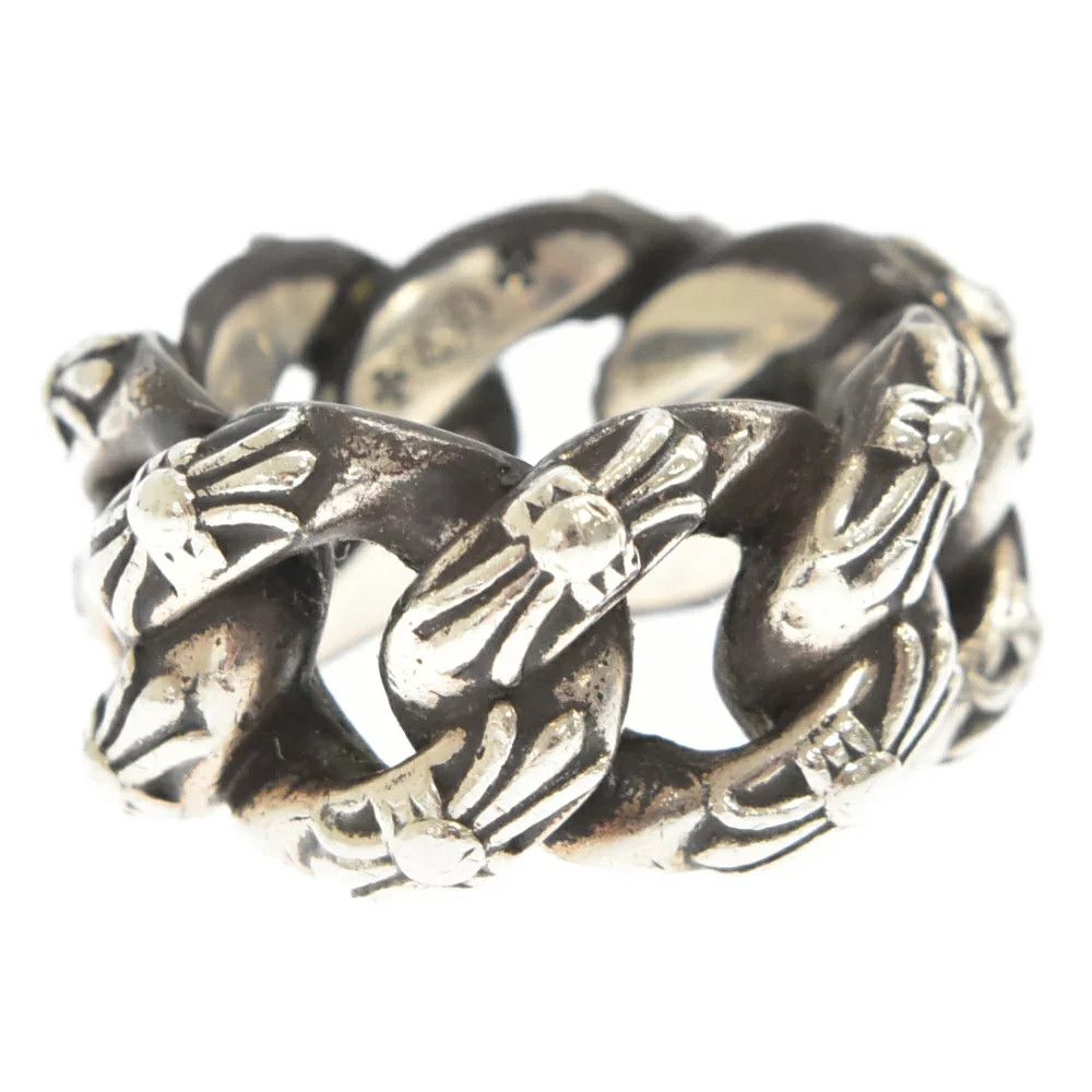 image of Chrome Hearts Fancy Link Lrg Ring Size 9 in Silver, Men's