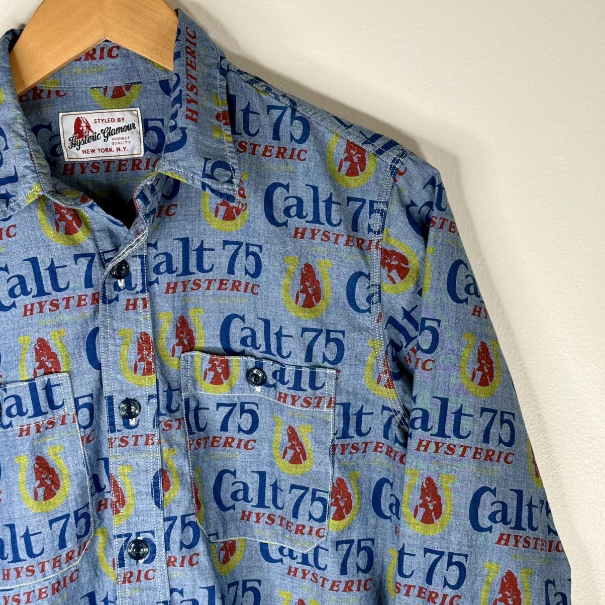 Hysteric Glamour × Vintage Vintage 90’s Hysteric Glamour CalT 75 All Over Print Shirt Size US M / EU 48-50 / 2 - 7 Thumbnail