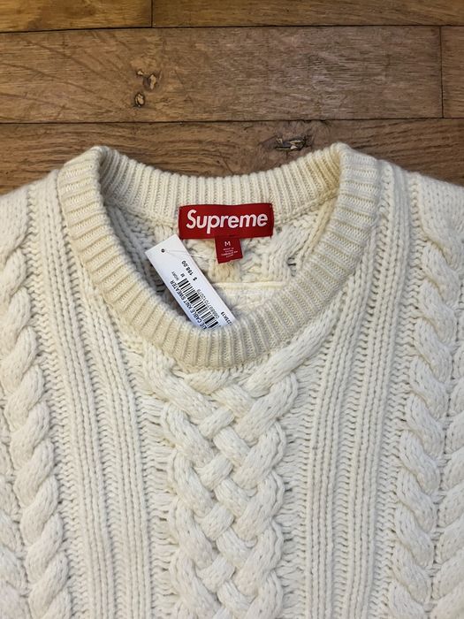 Supreme Supreme Appliqué Cable Knit Sweater | Grailed