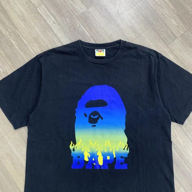 Bape Vintage Bape Blue Flames Tshirt Size US XL / EU 56 / 4 - 2 Thumbnail