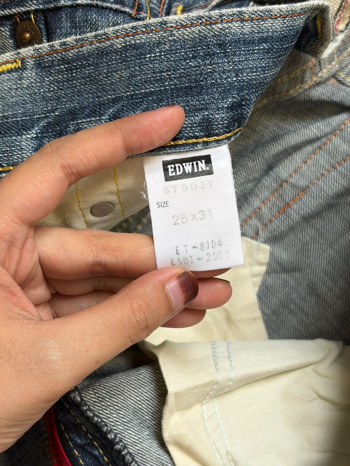 Edwin Vintage Edwin 503 Faded Wash Distress Bootcut Jeans Size 29" - 5 Thumbnail