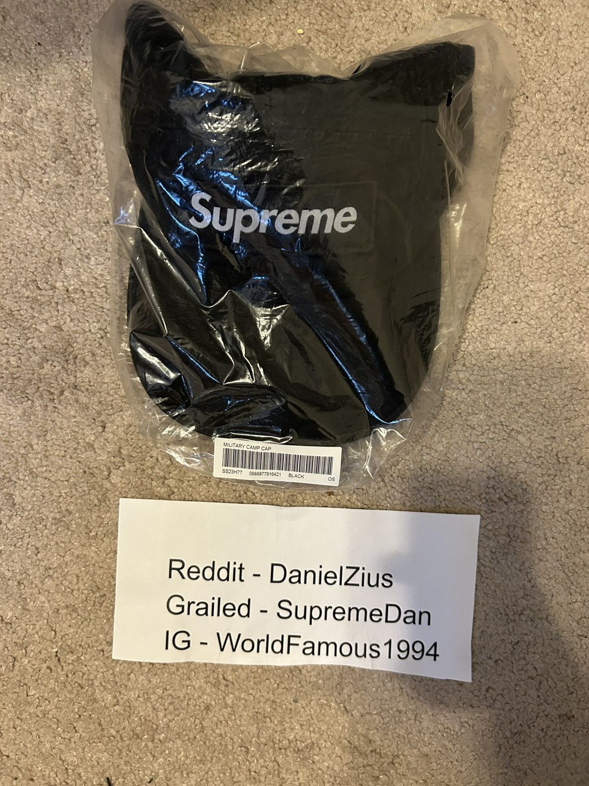 Supreme Supreme Military Camp Cap 'Black' Size ONE SIZE - 3 Thumbnail