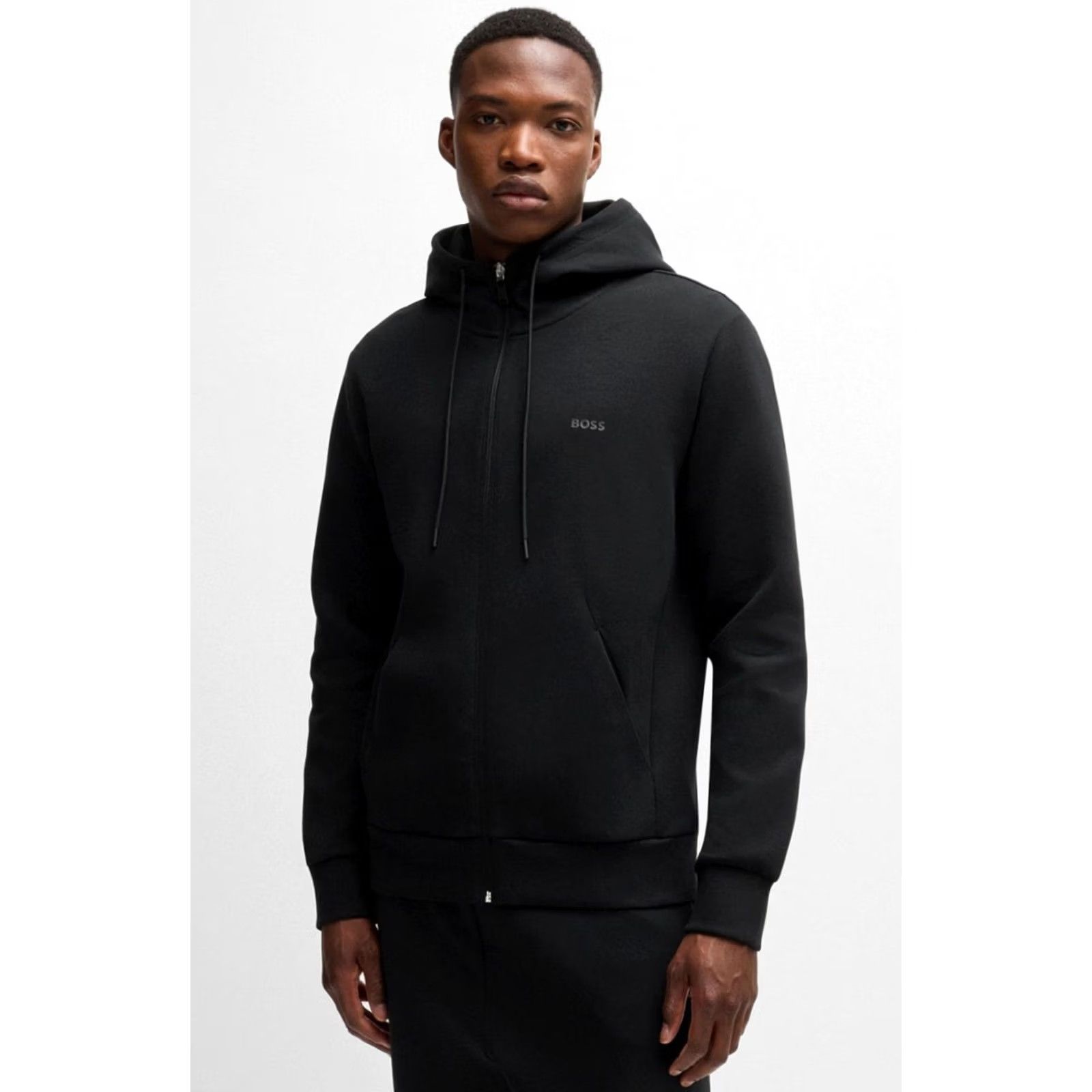 Hugo Boss Boss Saggy Hoodie Sweatshirt Black Zip Pocket Logo Through Size US L / EU 52-54 / 3 - 3 Thumbnail