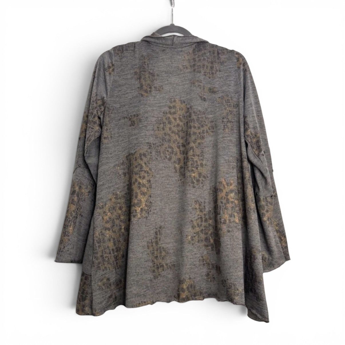 Other Vintage Mischa Leopard Print Gold Studded Ruffle Cardigan Size M / US 6-8 / IT 42-44 - 3 Thumbnail