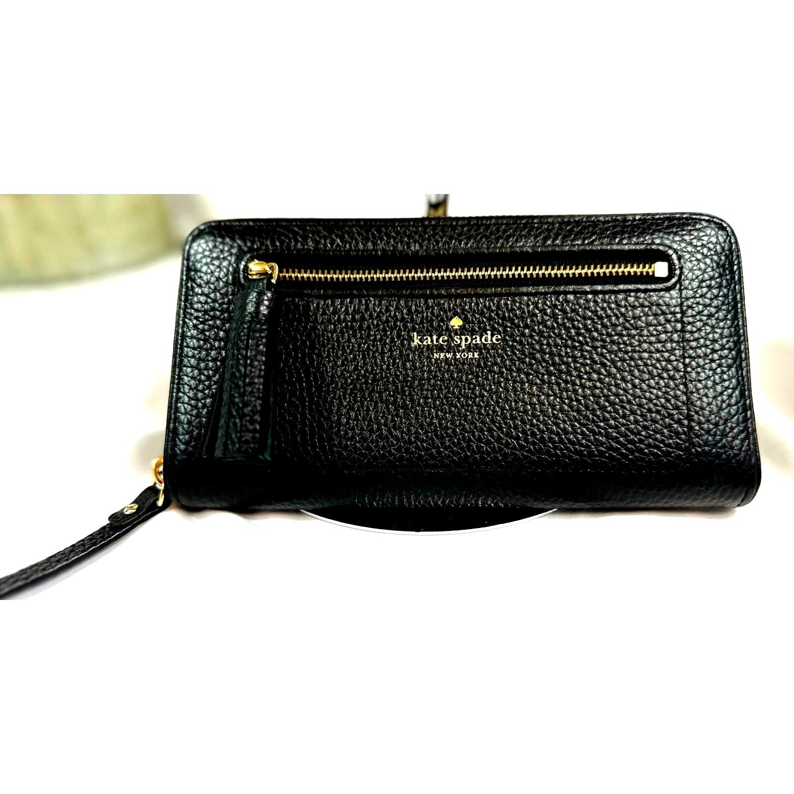Kate Spade Kate Spade Chester St Pebble Leather Zip Around Wallet Black Size ONE SIZE - 3 Thumbnail